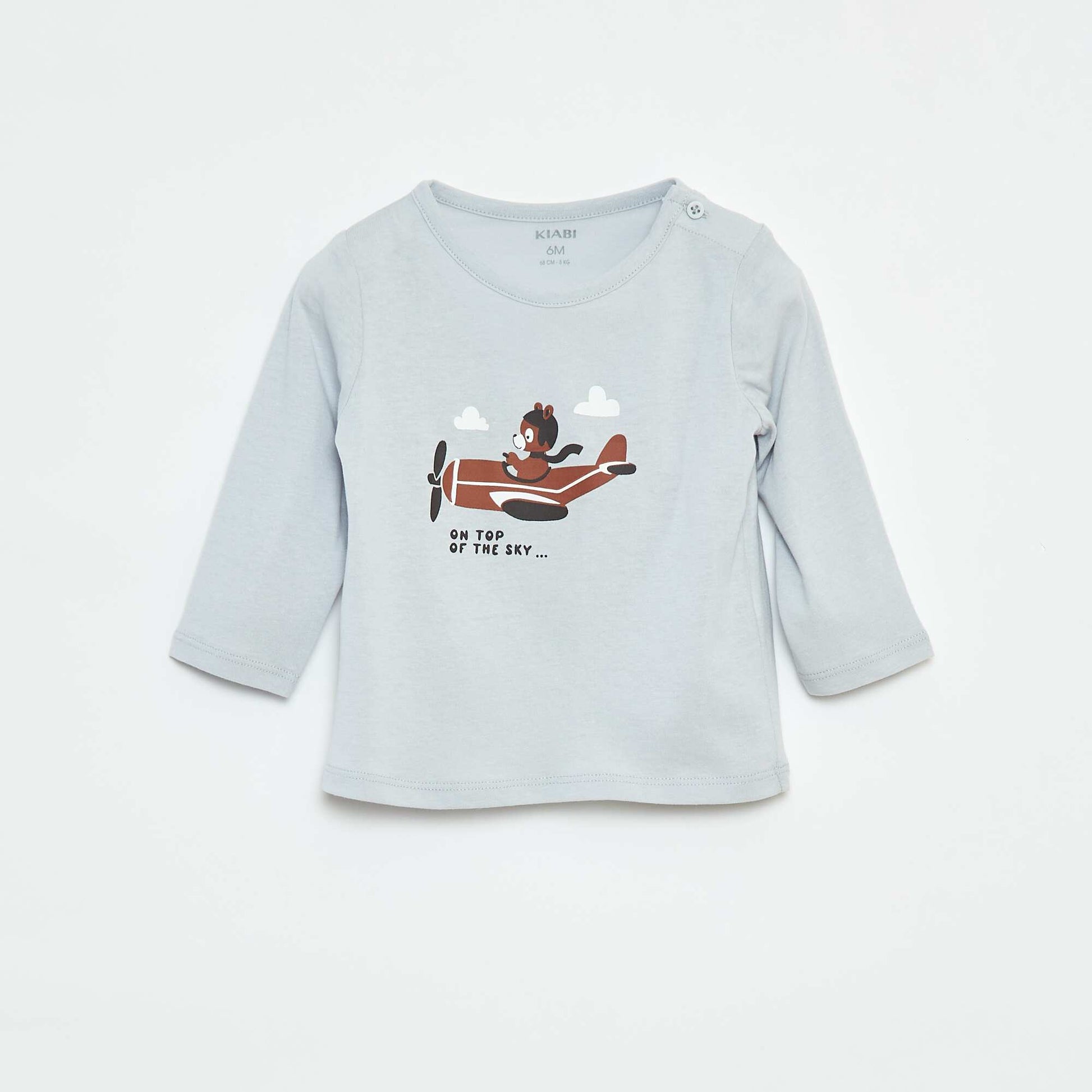 T-shirt à manches longues avec animation BLEU