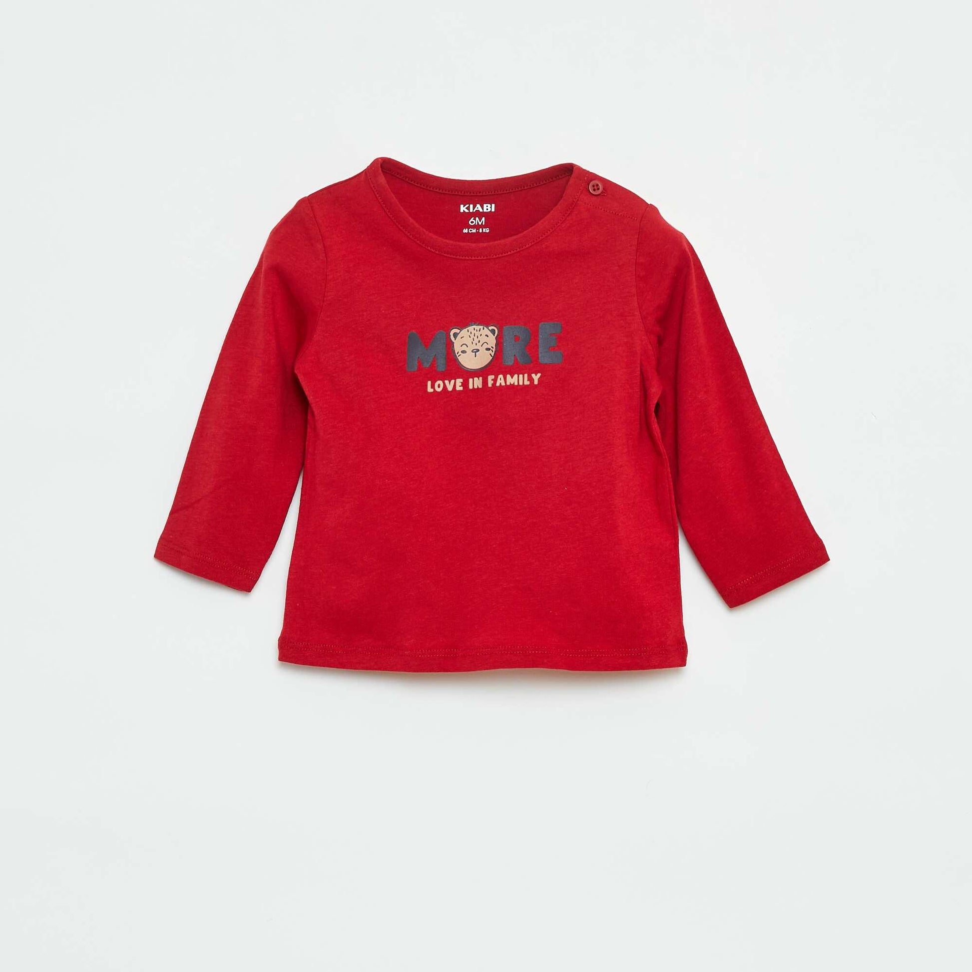 T-shirt à manches longues avec animation ROUGE