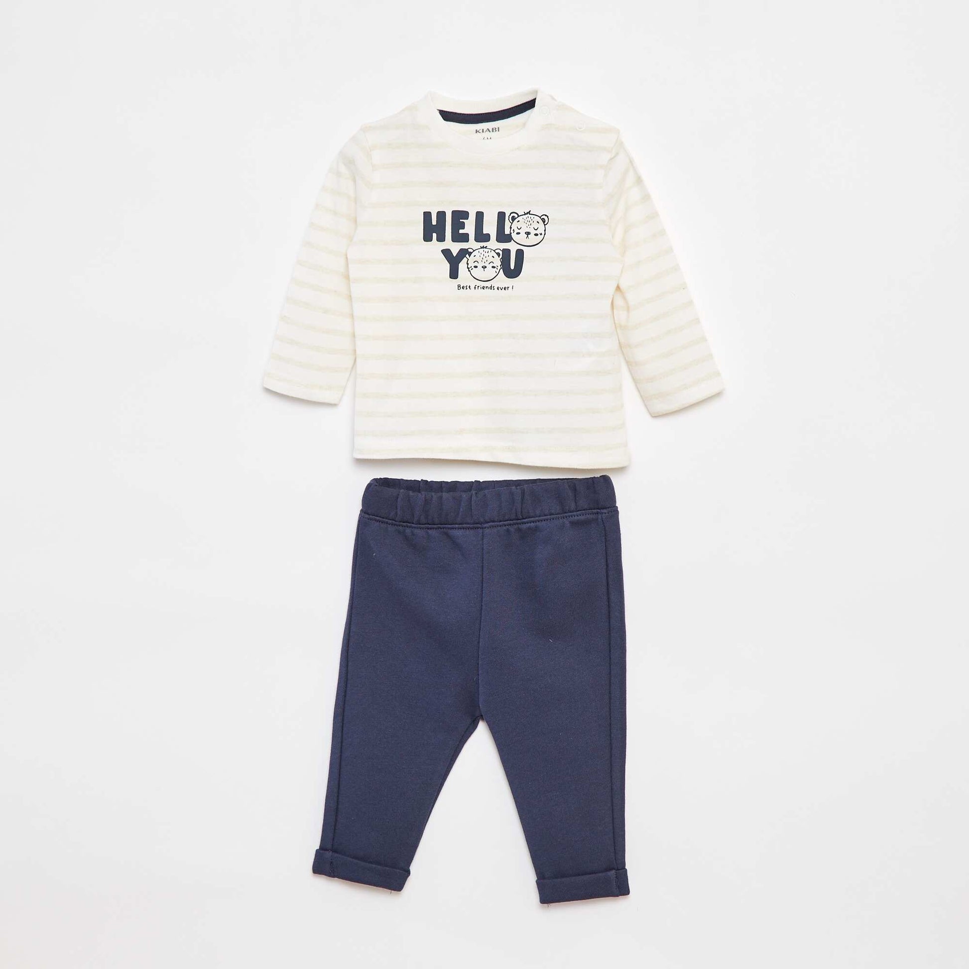 Ensemble t-shirt à manches longues + pantalon - 2 pièces BEIGE