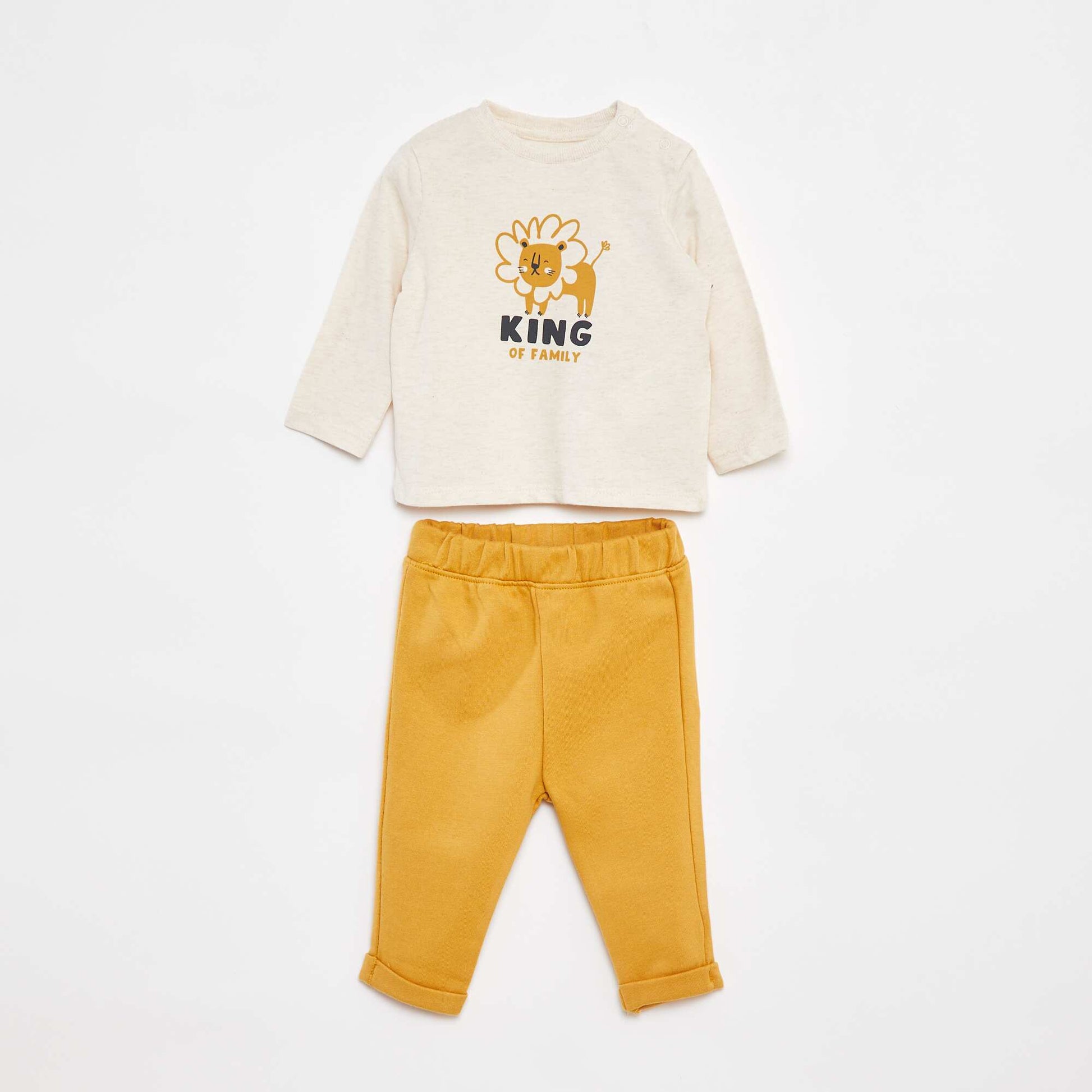 Ensemble t-shirt à manches longues + pantalon - 2 pièces BEIGE