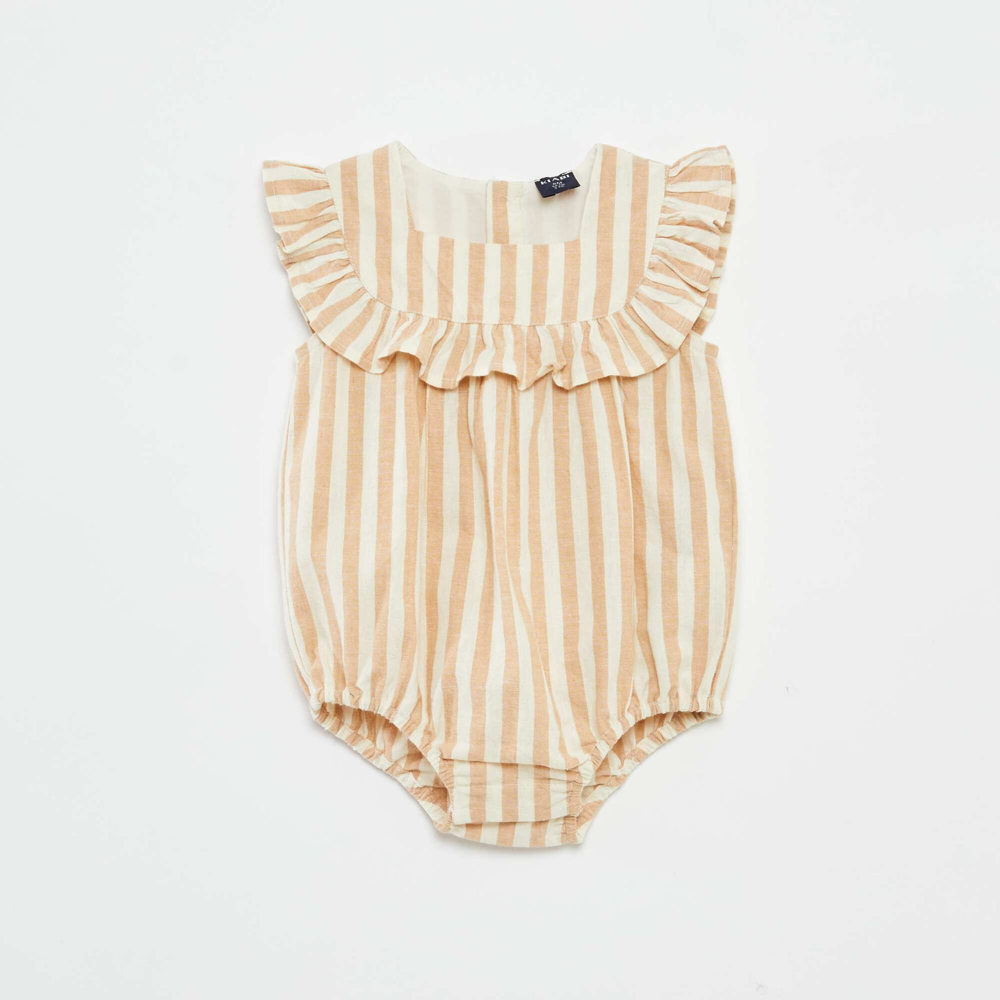 Barboteuse avec plastron volantée BEIGE