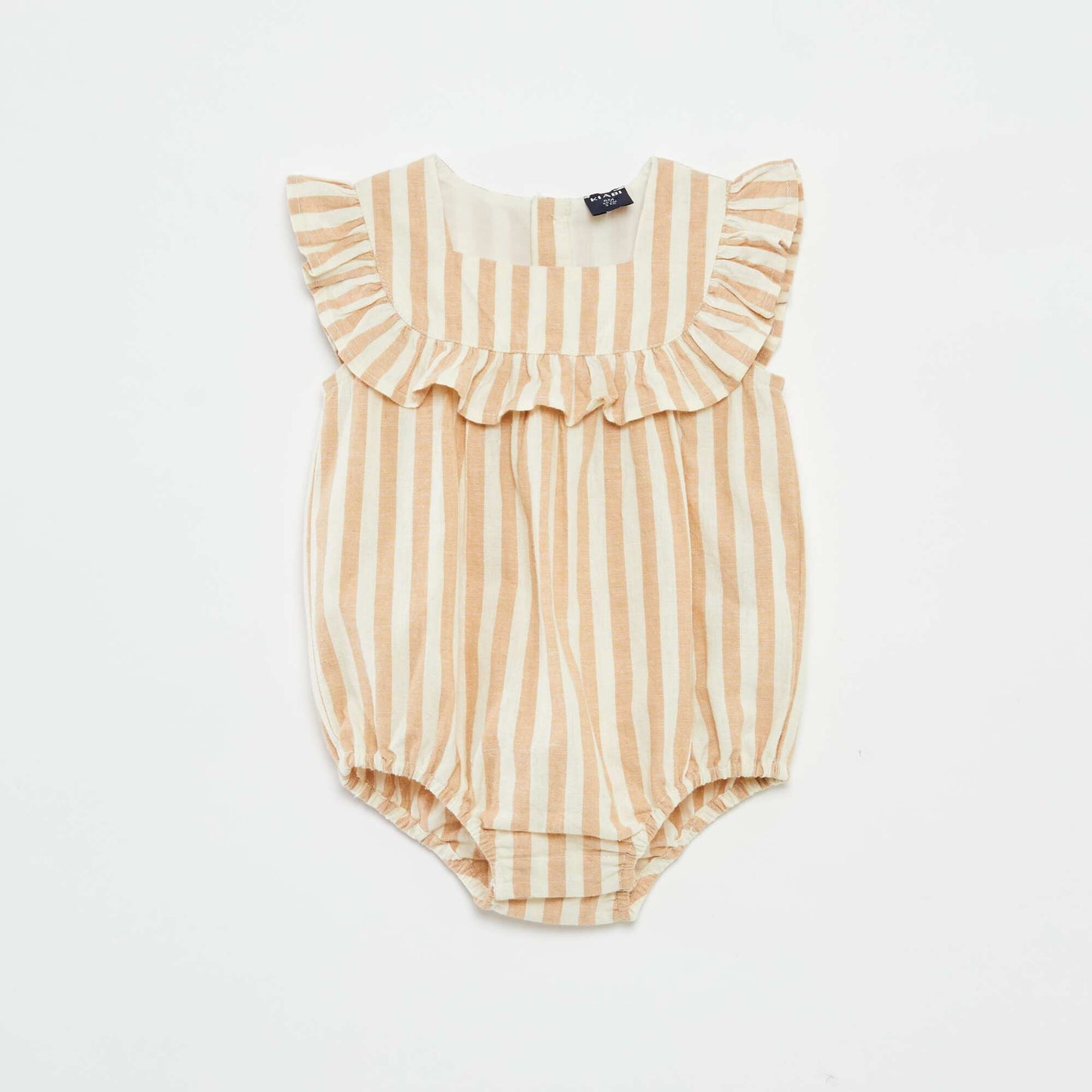 Barboteuse avec plastron volantée BEIGE