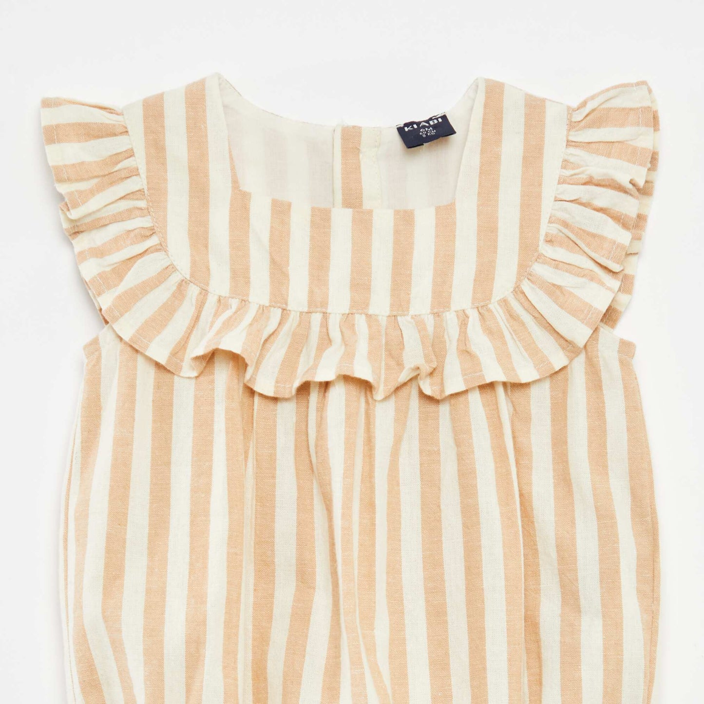 Barboteuse avec plastron volantée BEIGE