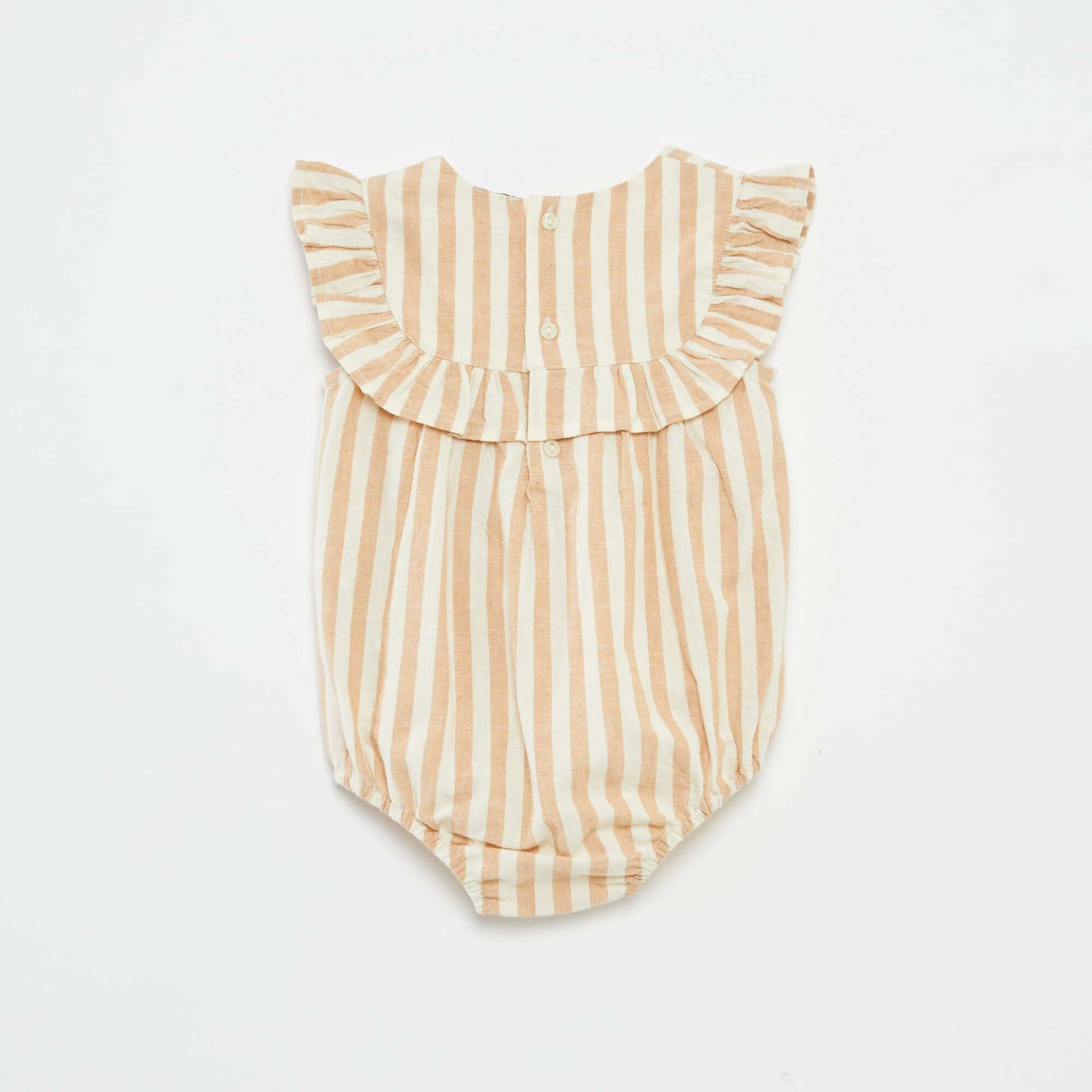 Barboteuse avec plastron volantée BEIGE