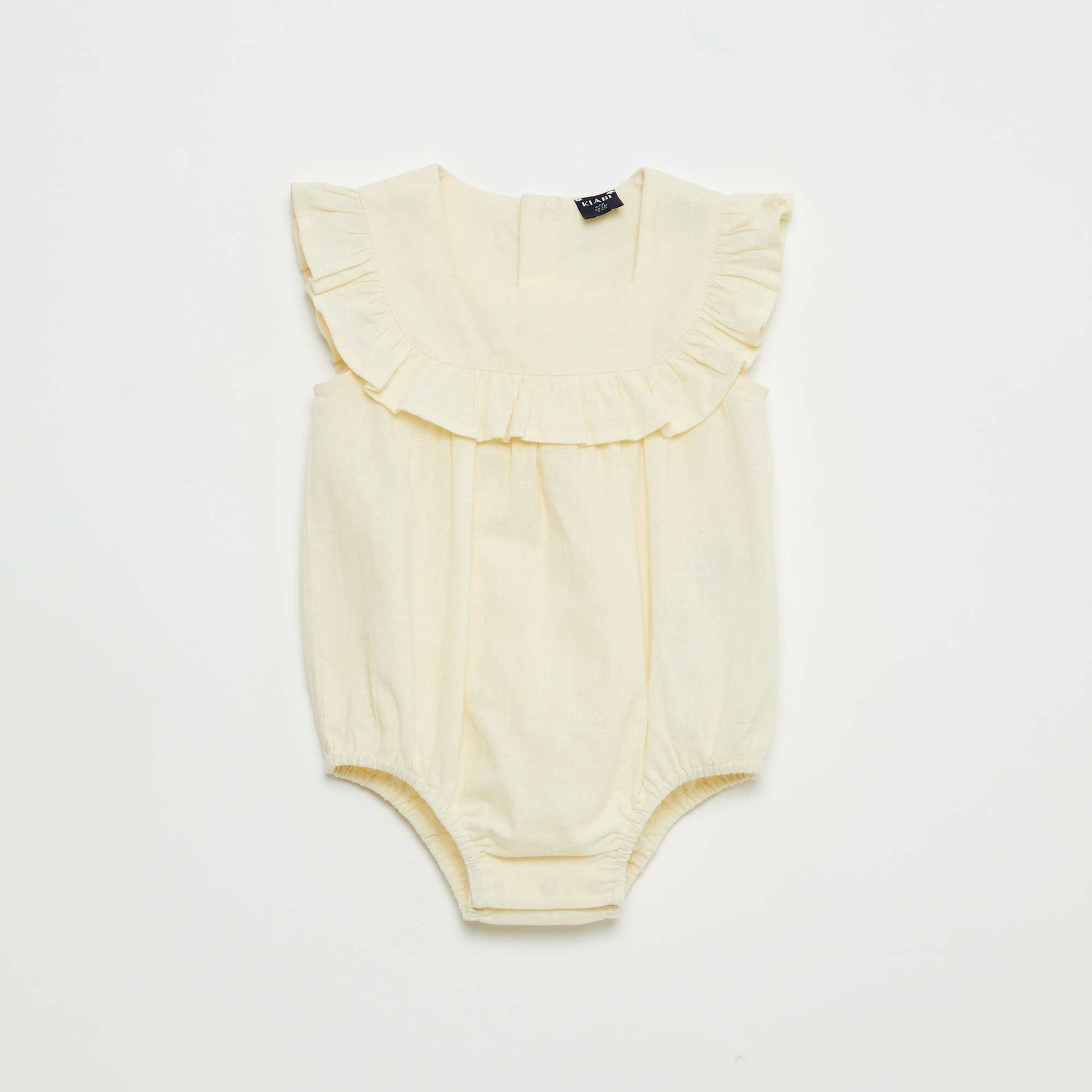 Barboteuse avec plastron volantée BEIGE