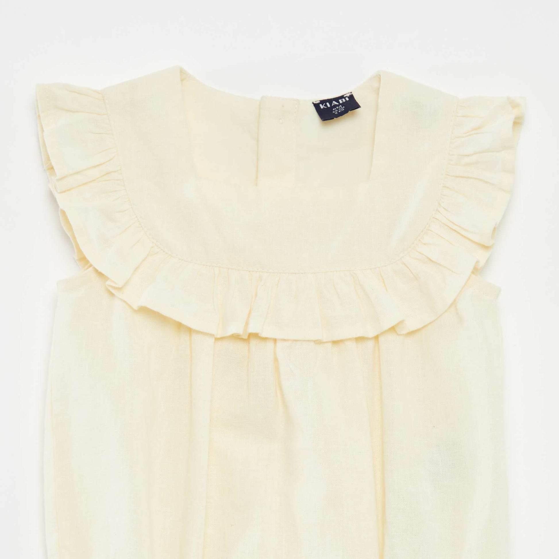 Barboteuse avec plastron volantée BEIGE