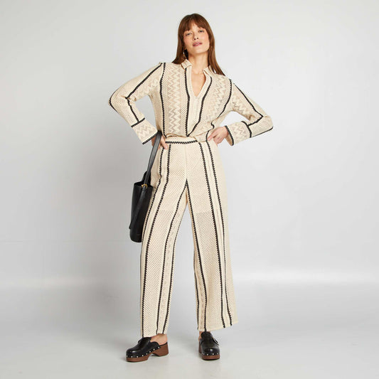 Pantalon en macramé BEIGE