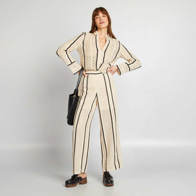 Pantalon en macramé BEIGE