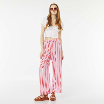 Pantalon large en maille gaufrée ROSE