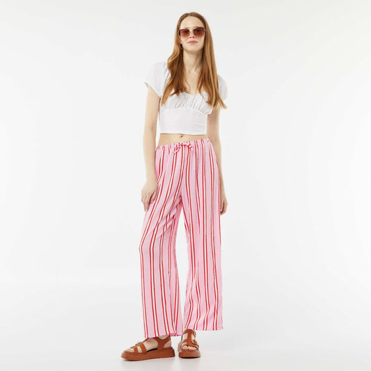 Pantalon large en maille gaufrée ROSE