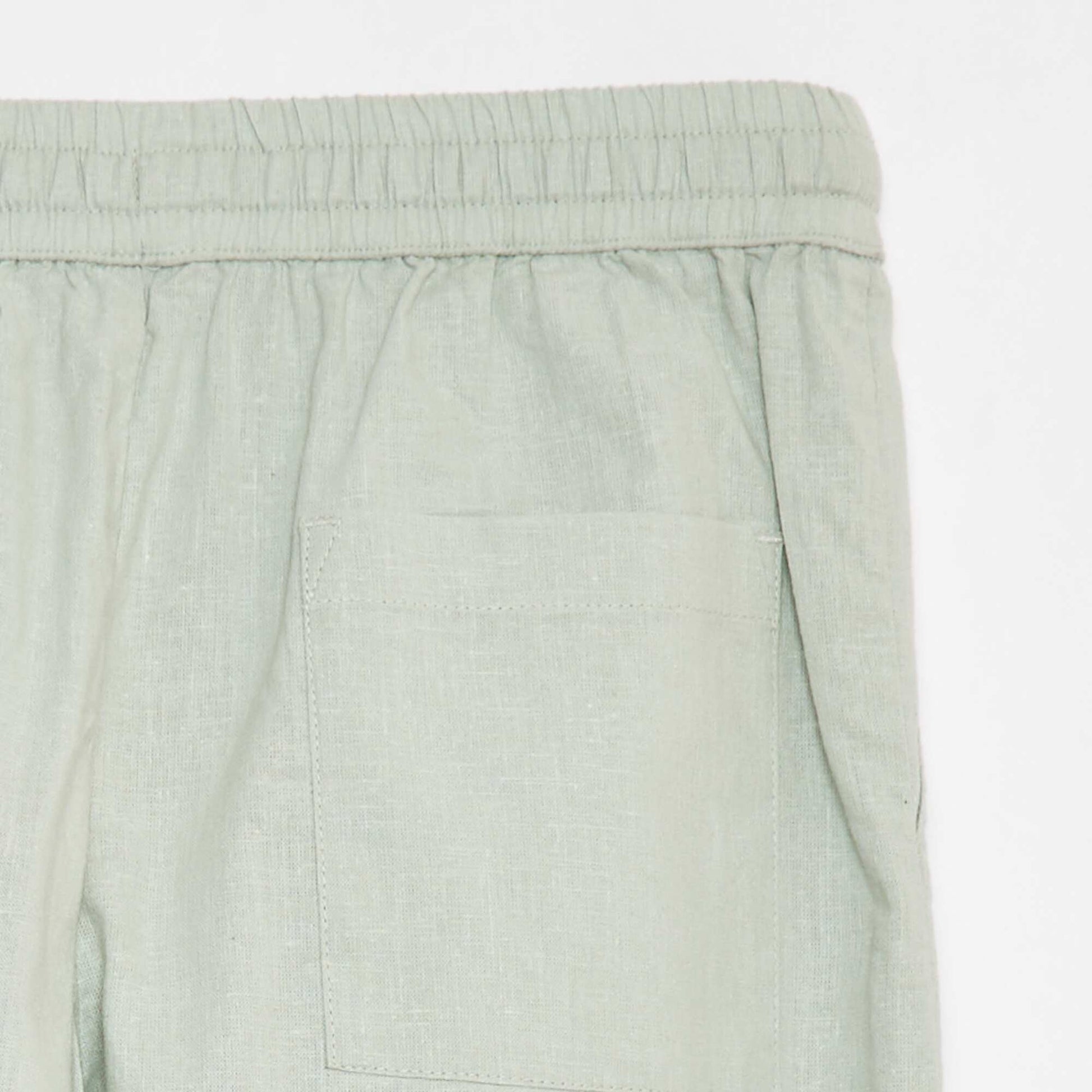 Short en lin mélangé VERT