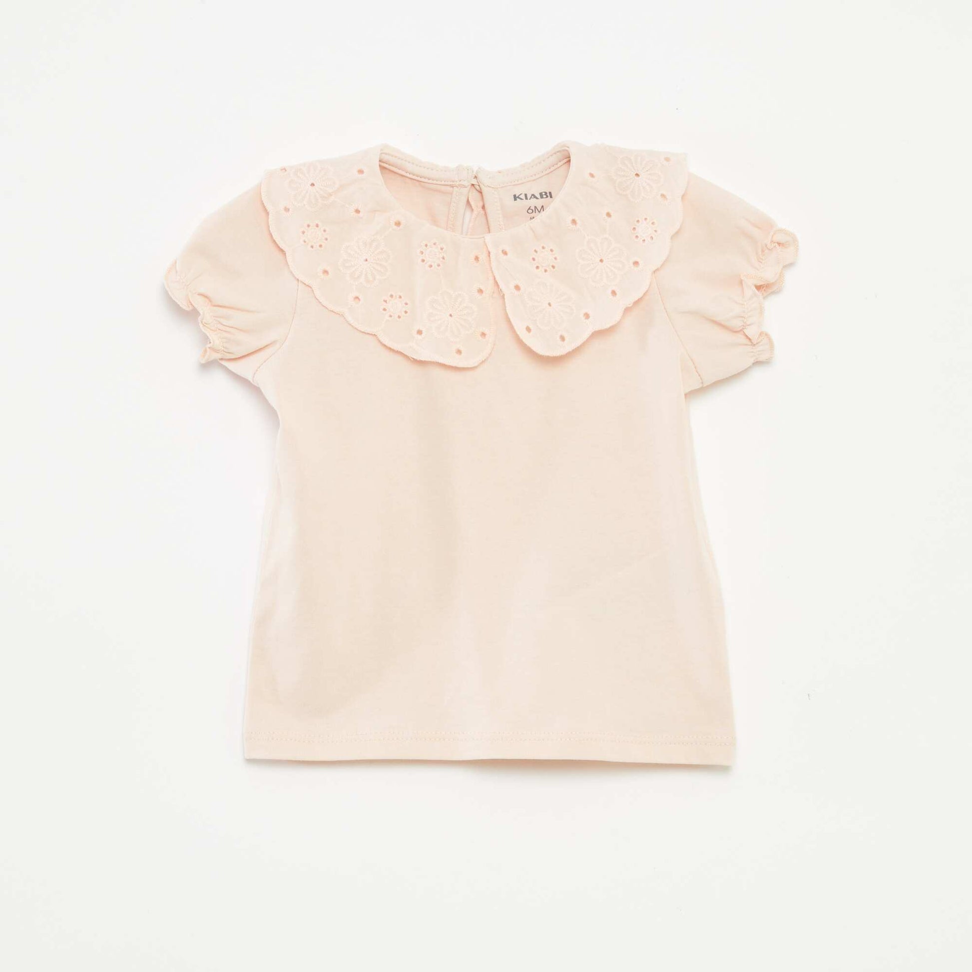 T-shirt à manches courtes et col fantaisiste ROSE