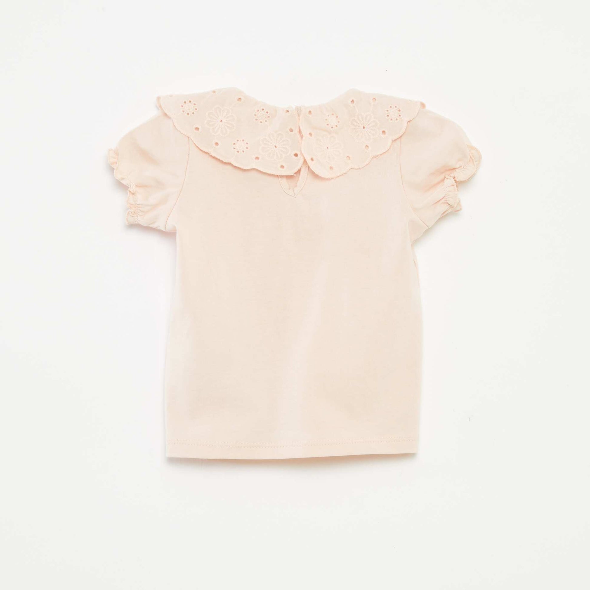 T-shirt à manches courtes et col fantaisiste ROSE