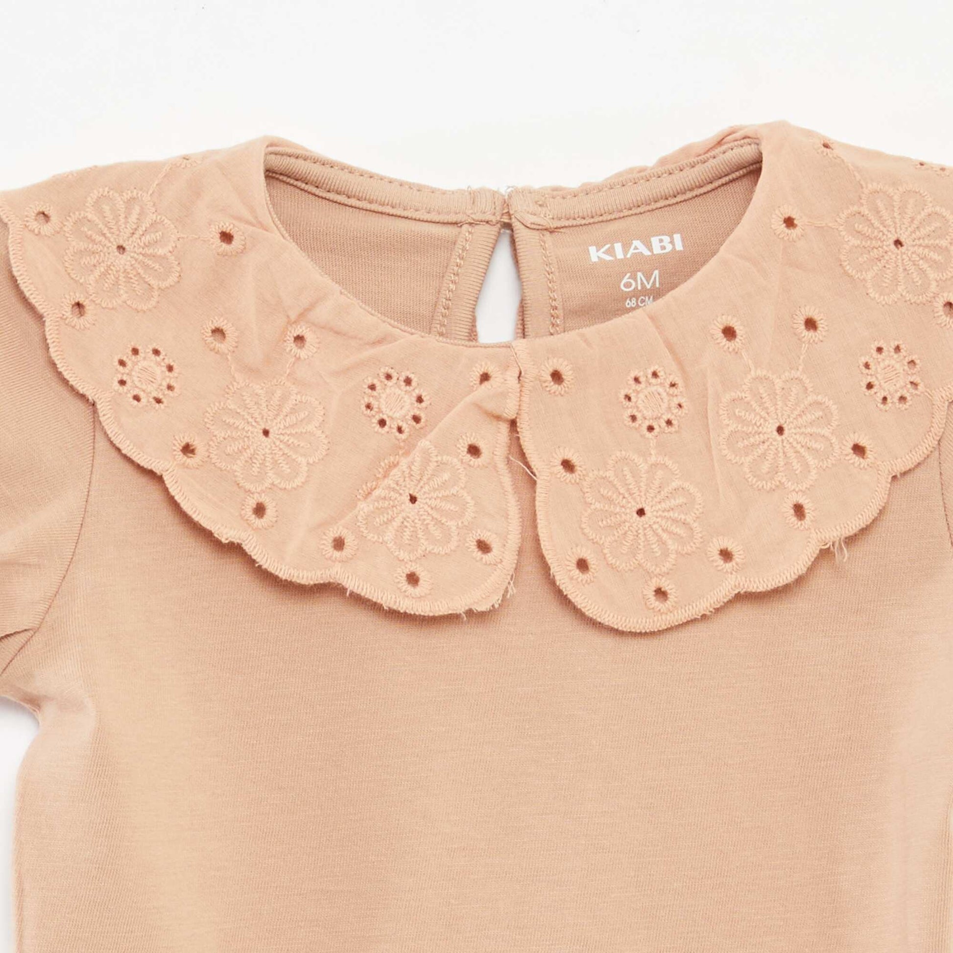 T-shirt à manches courtes et col fantaisiste ROSE
