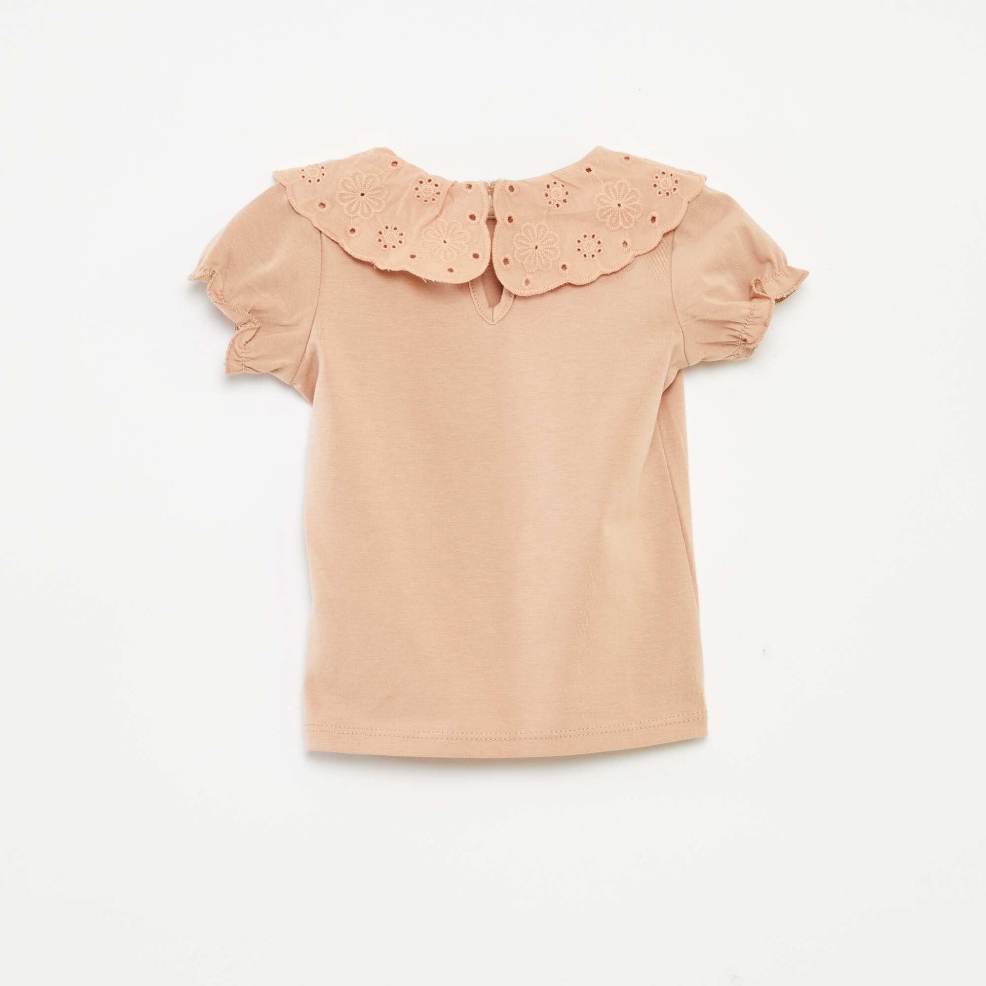 T-shirt à manches courtes et col fantaisiste ROSE