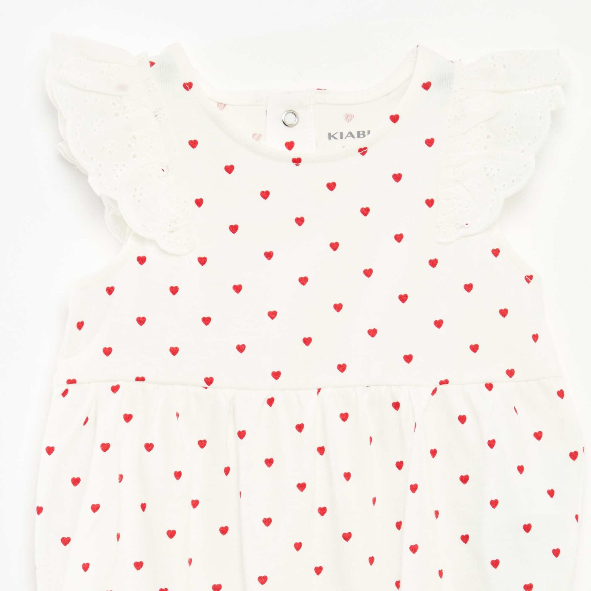 Body sans manches avec volants aux emmanchures BLANC
