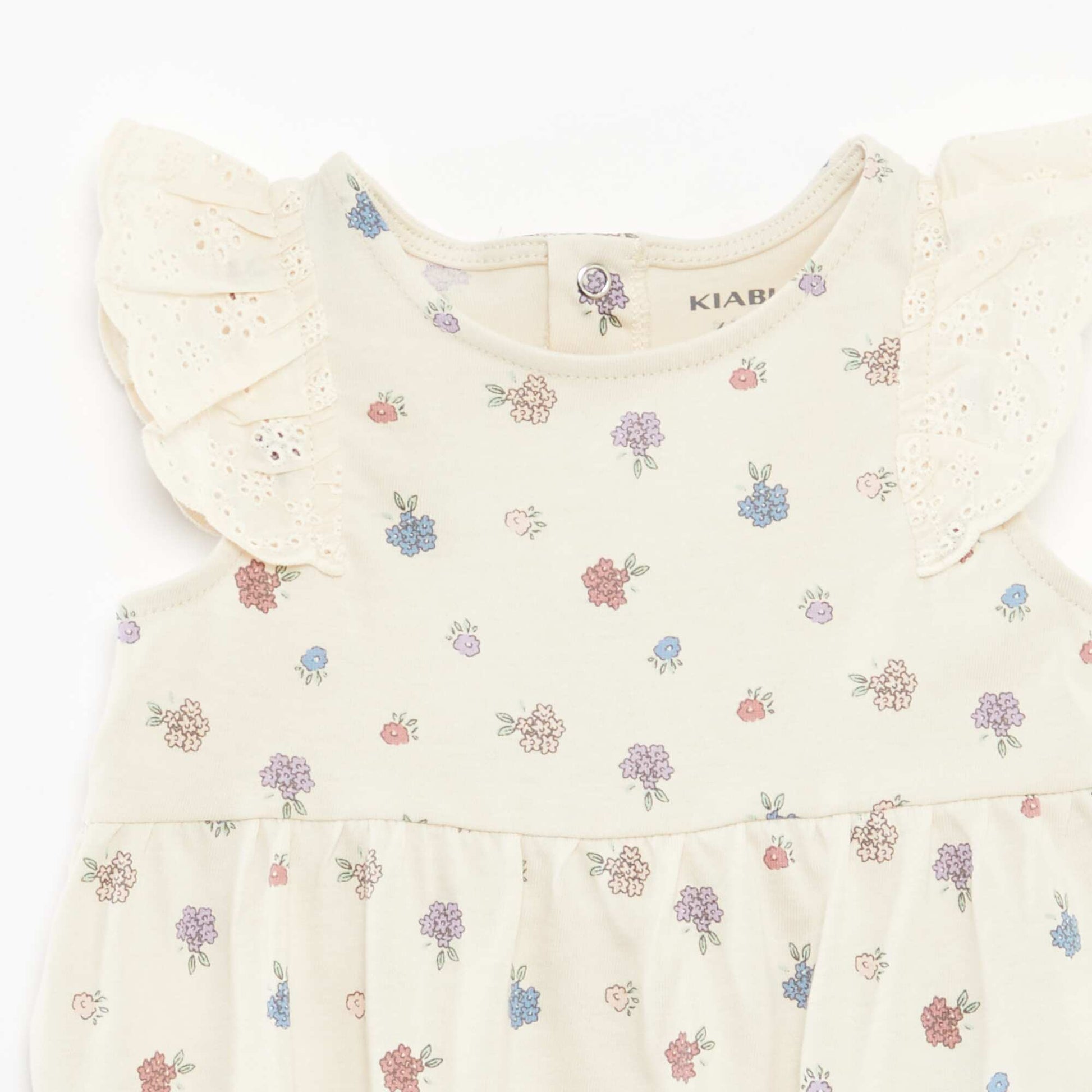 Body sans manches avec volants aux emmanchures BLANC