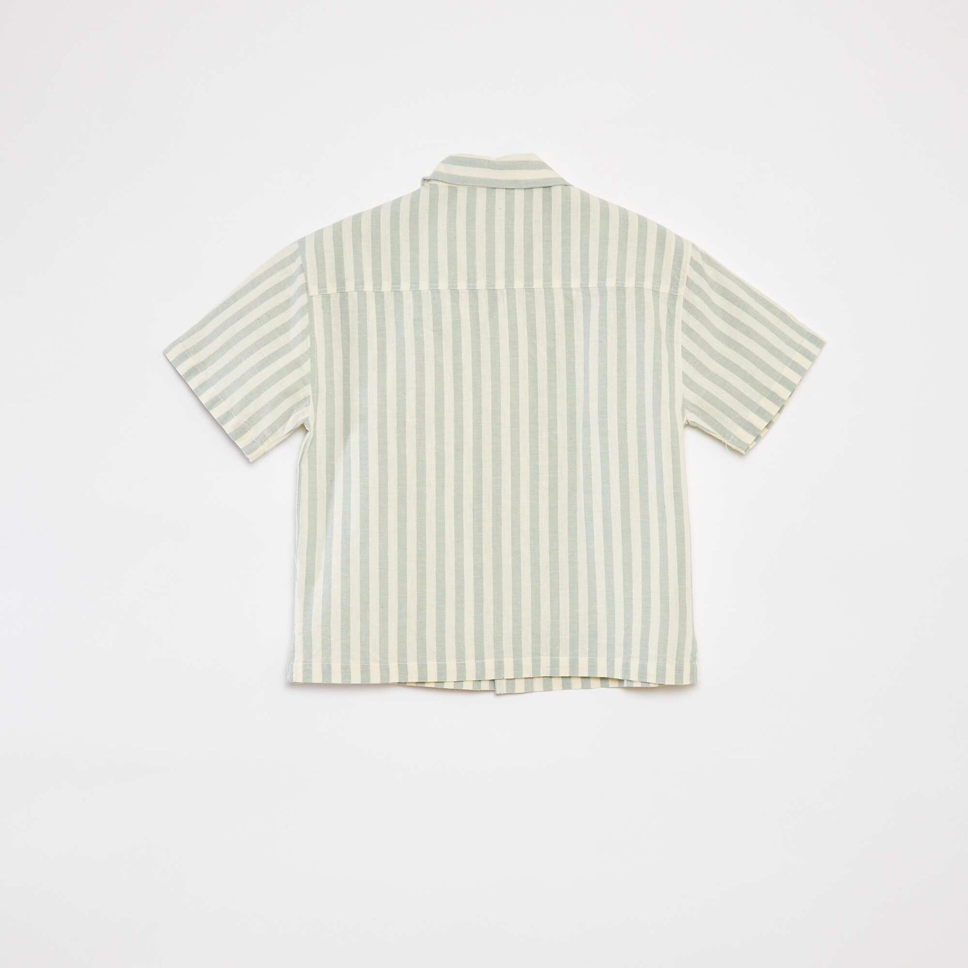 Chemise manches courtes rayée VERT