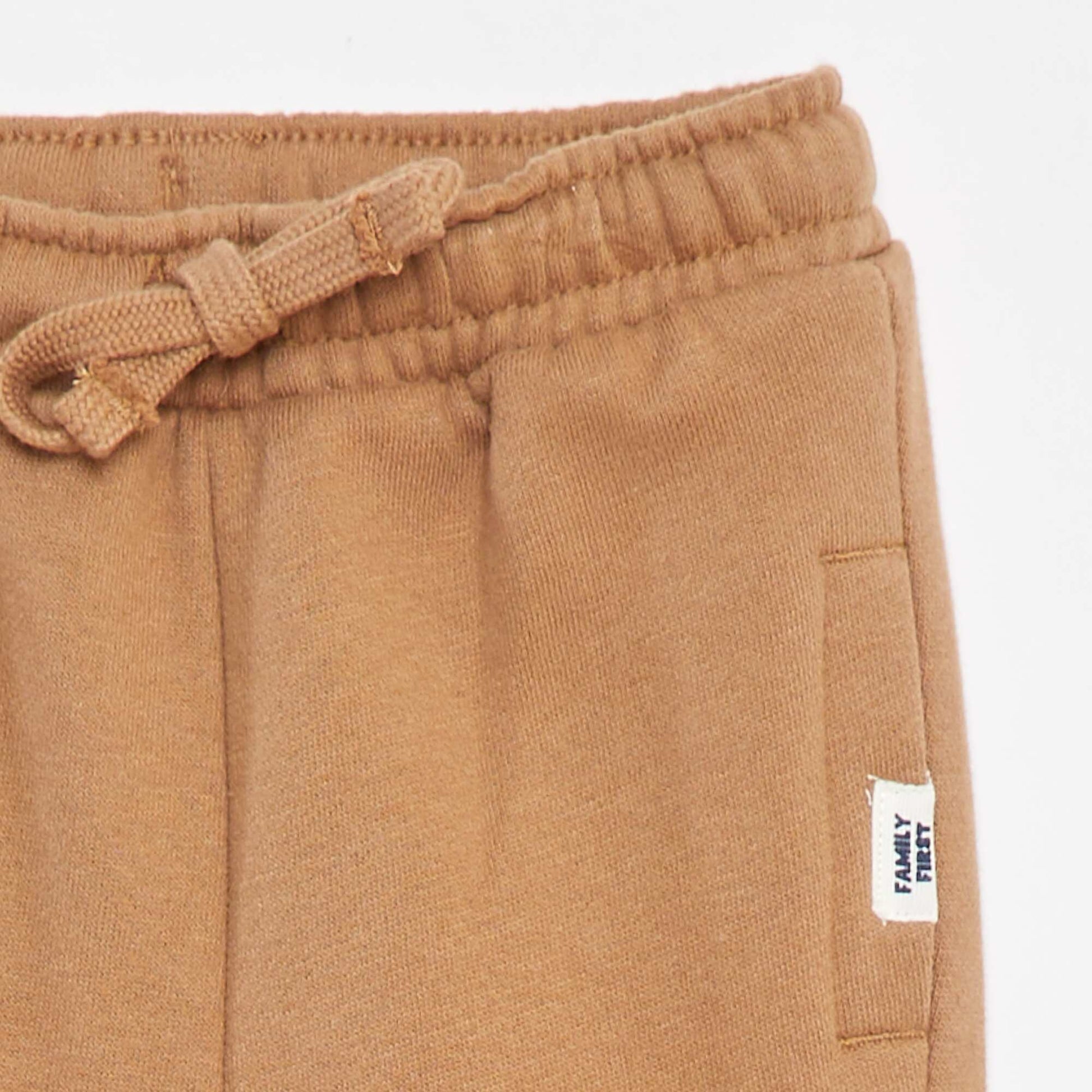 Pantalon jogging uni avec taille élastiquée BEIGE