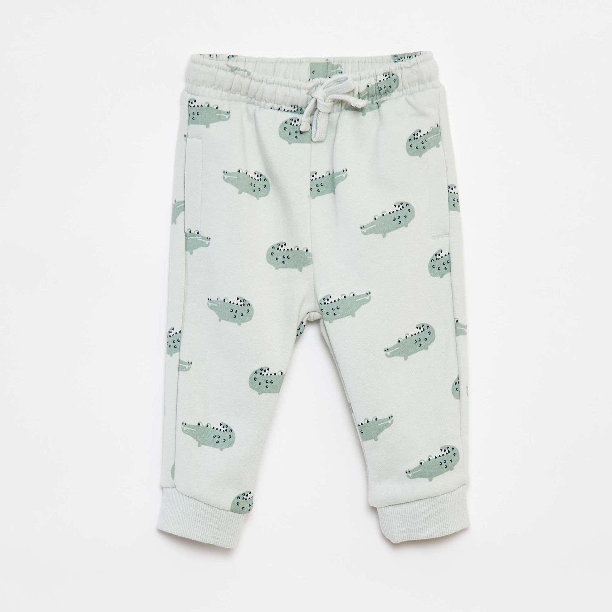 Pantalon jogging uni avec taille élastiquée VERT