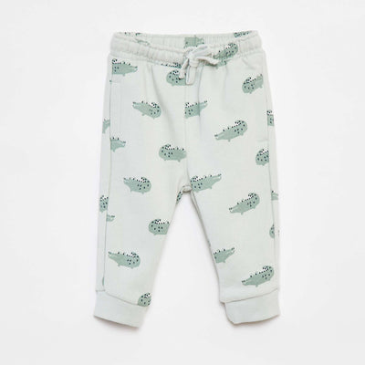 Pantalon jogging uni avec taille élastiquée VERT