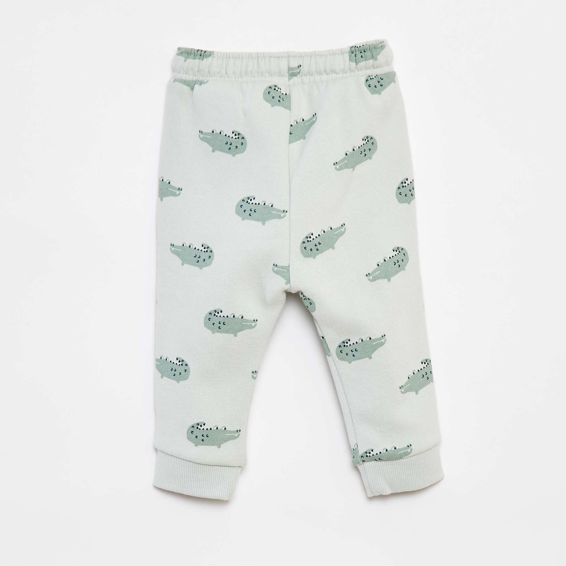 Pantalon jogging uni avec taille élastiquée VERT