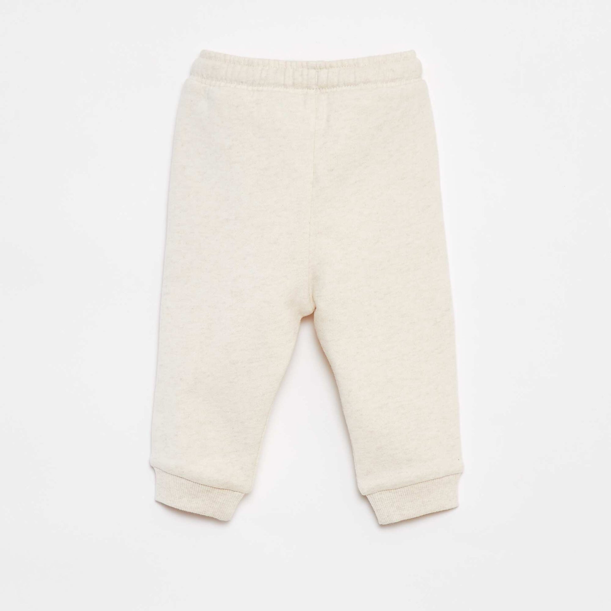 Pantalon jogging uni avec taille élastiquée BEIGE
