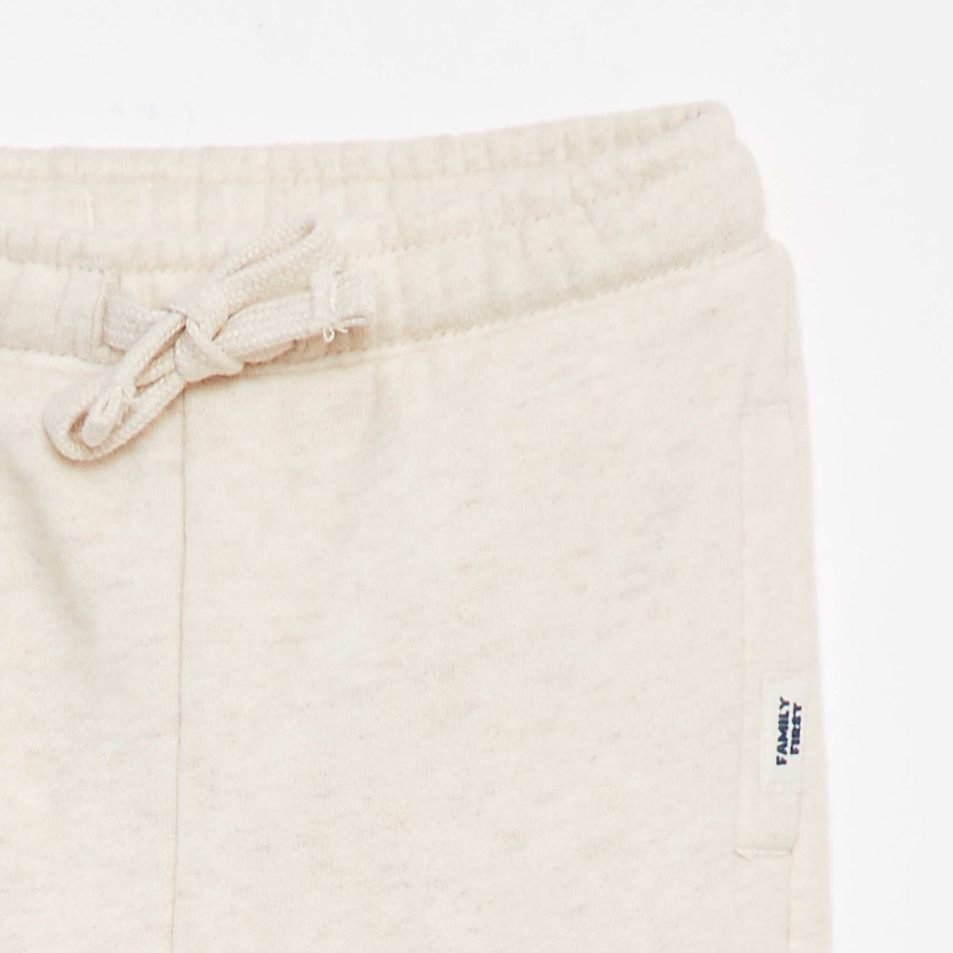 Pantalon jogging uni avec taille élastiquée BEIGE