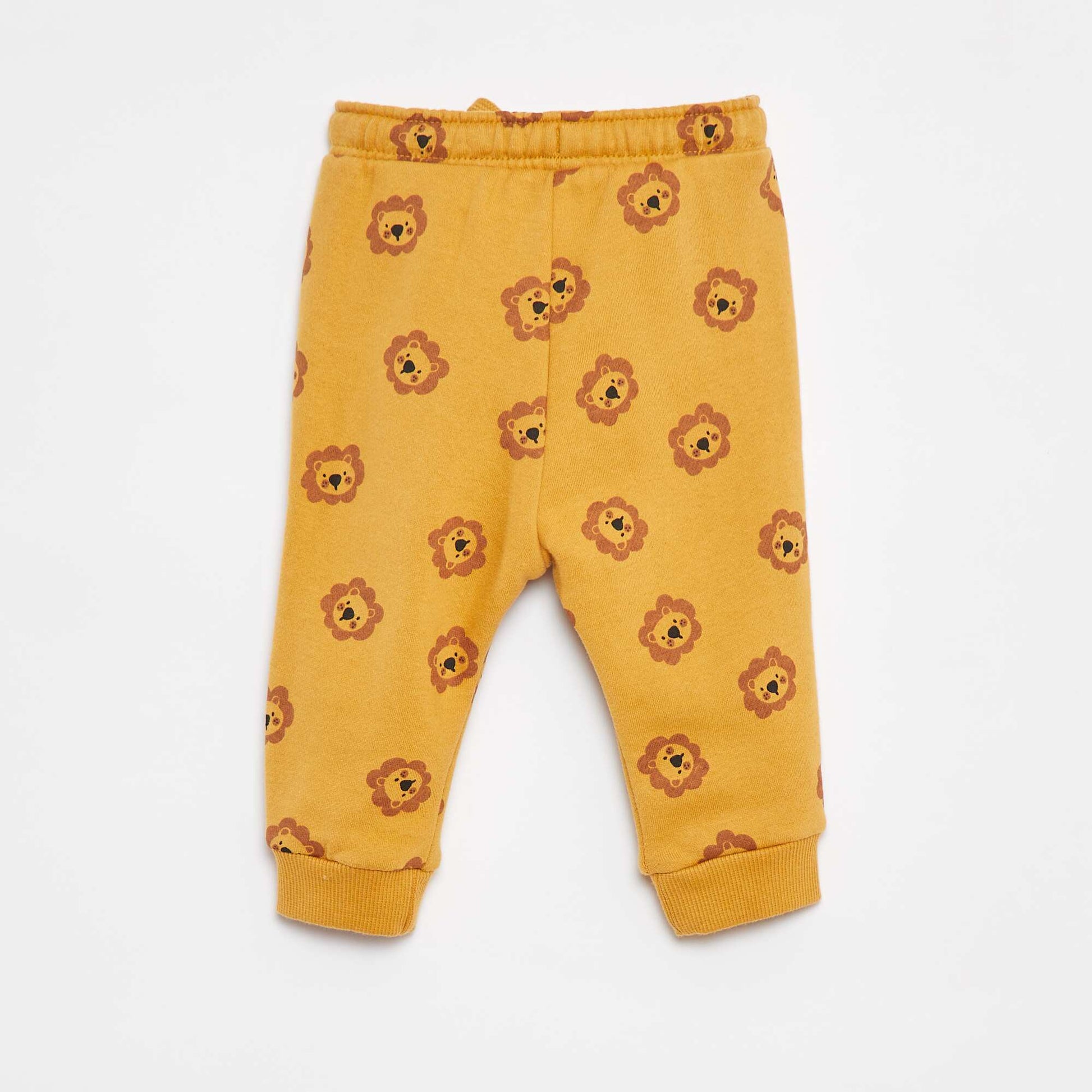Pantalon jogging uni avec taille élastiquée JAUNE