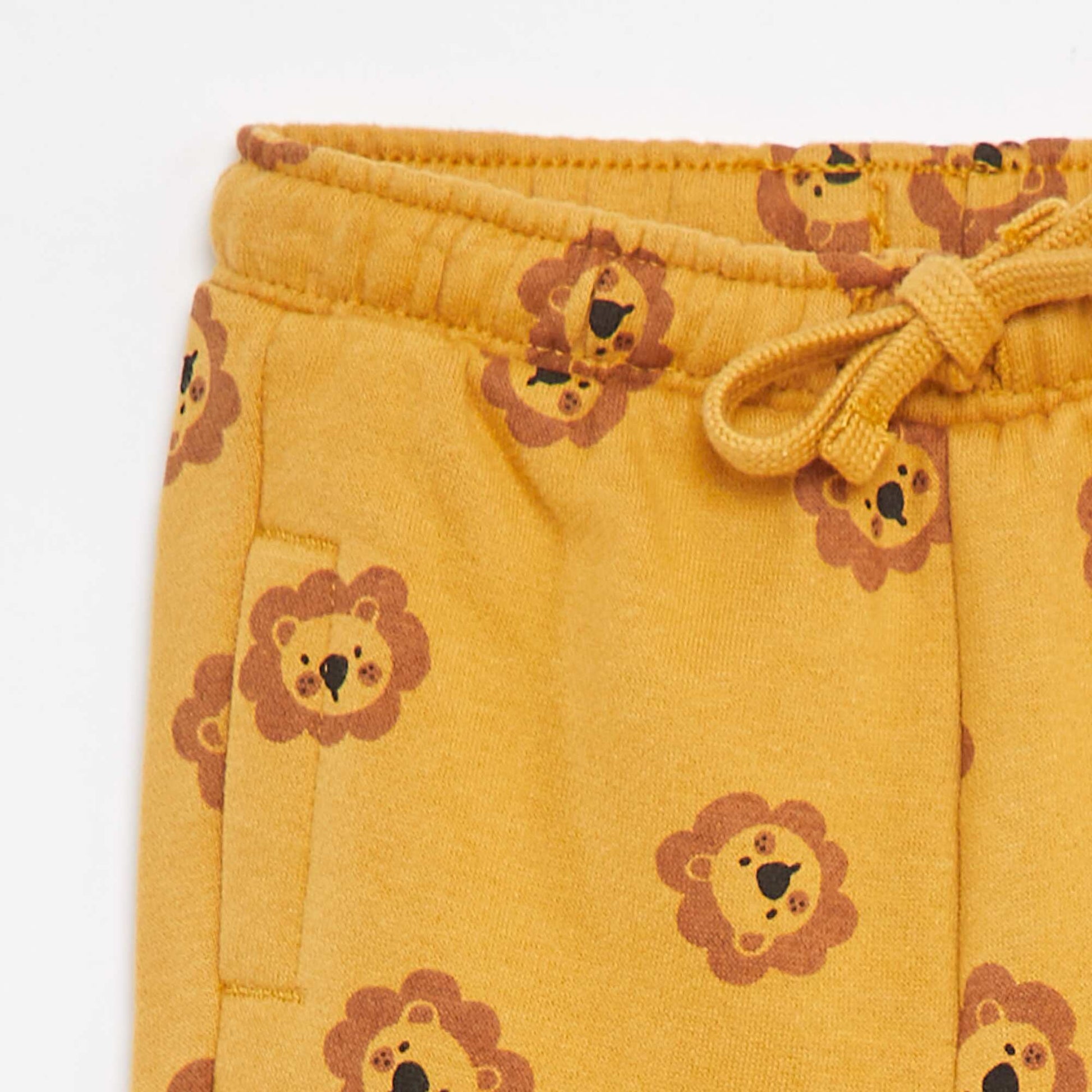 Pantalon jogging uni avec taille élastiquée JAUNE
