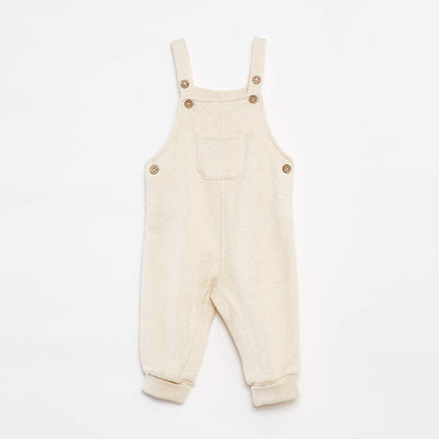 Salopette longue en molleton avec bretelles ajustables BEIGE