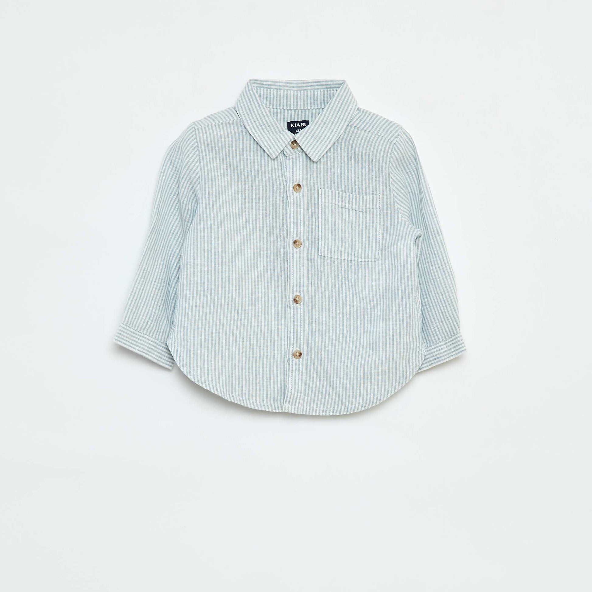 Chemise rayée en chambray BLEU