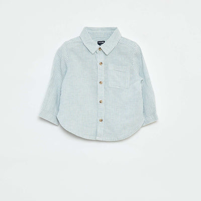 Chemise rayée en chambray BLEU