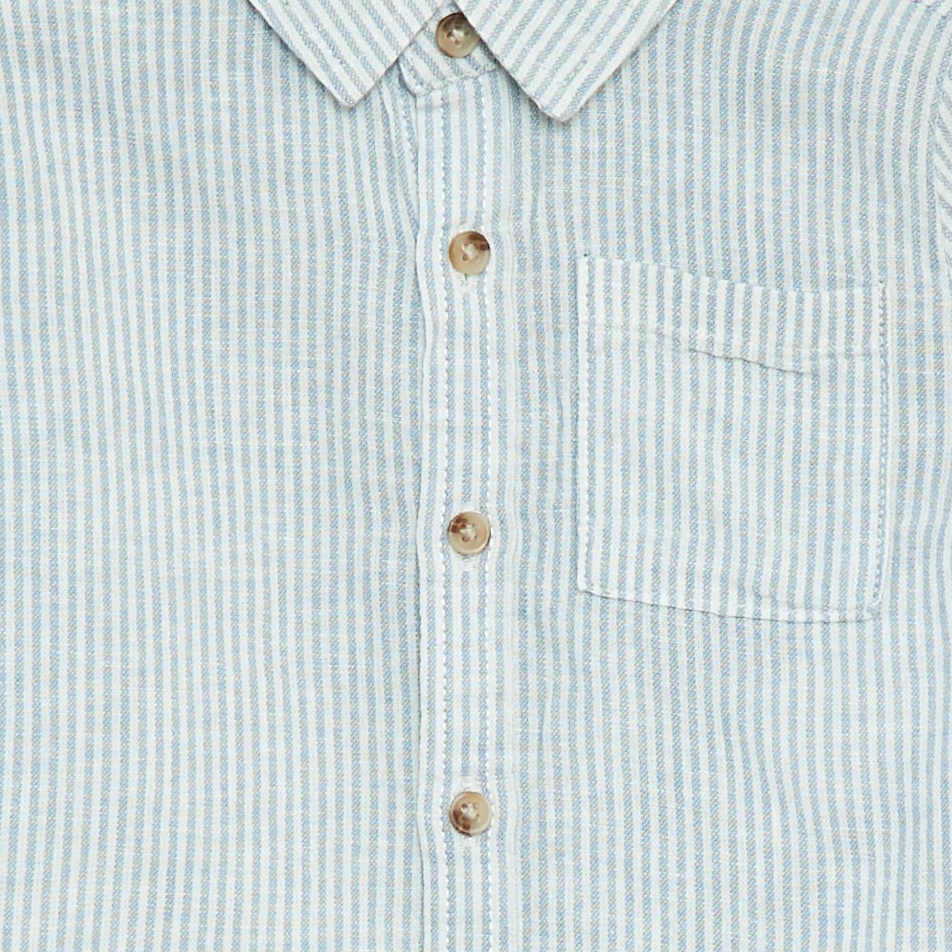 Chemise rayée en chambray BLEU