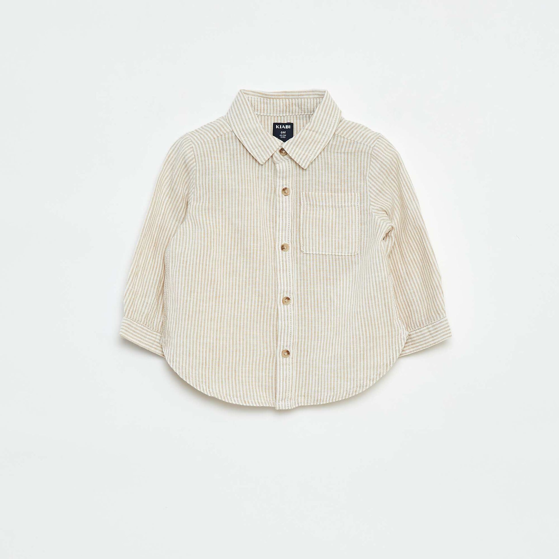 Chemise rayée en chambray BEIGE
