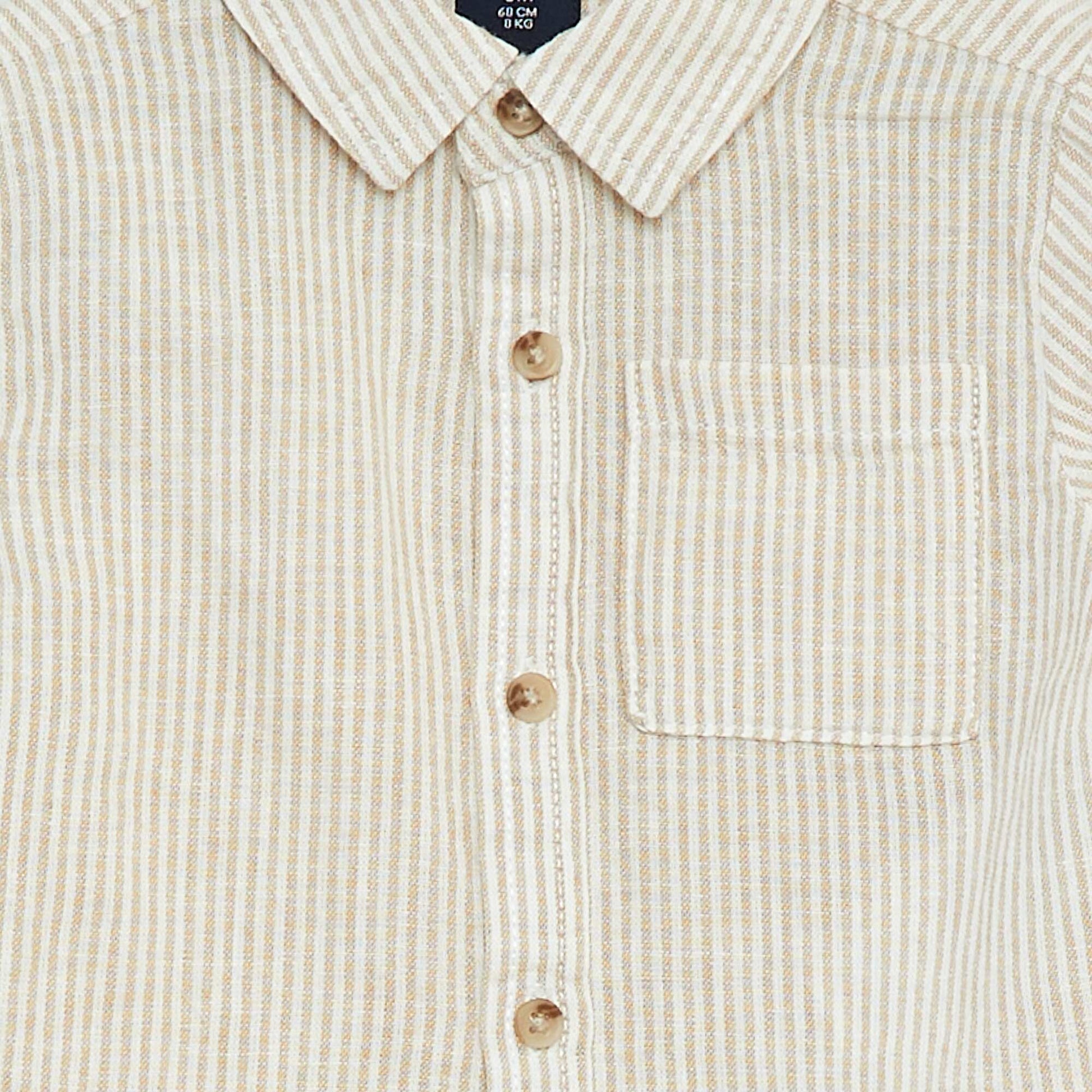 Chemise rayée en chambray BEIGE
