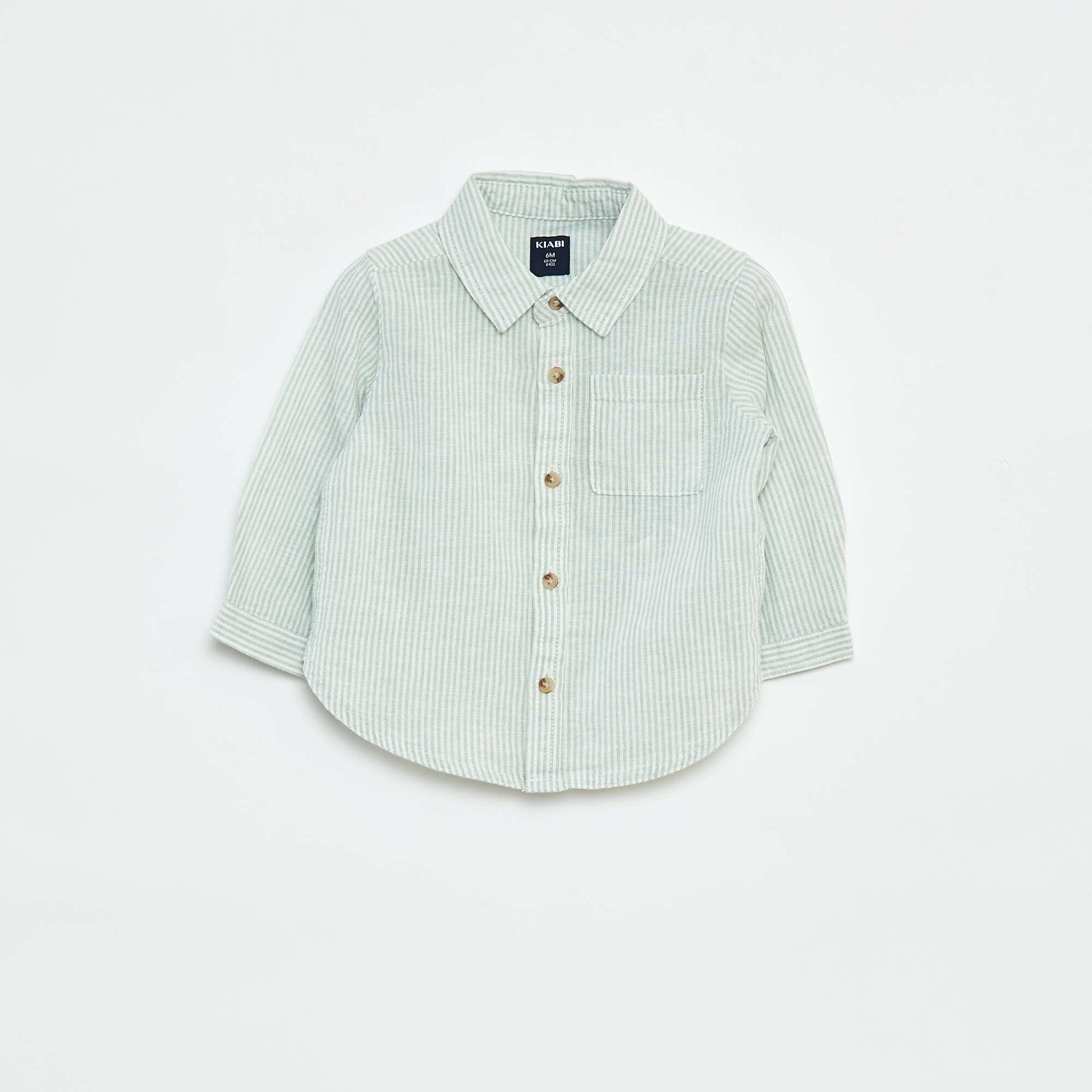 Chemise rayée en chambray VERT