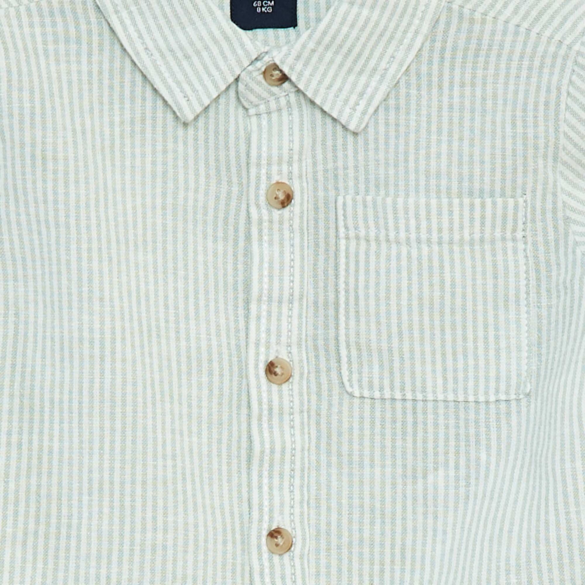 Chemise rayée en chambray VERT
