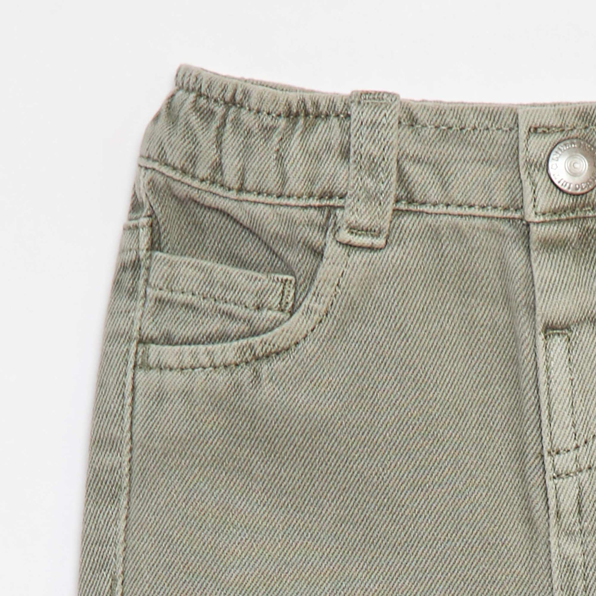 Pantalon en twill paperbag taille 3/4 VERT