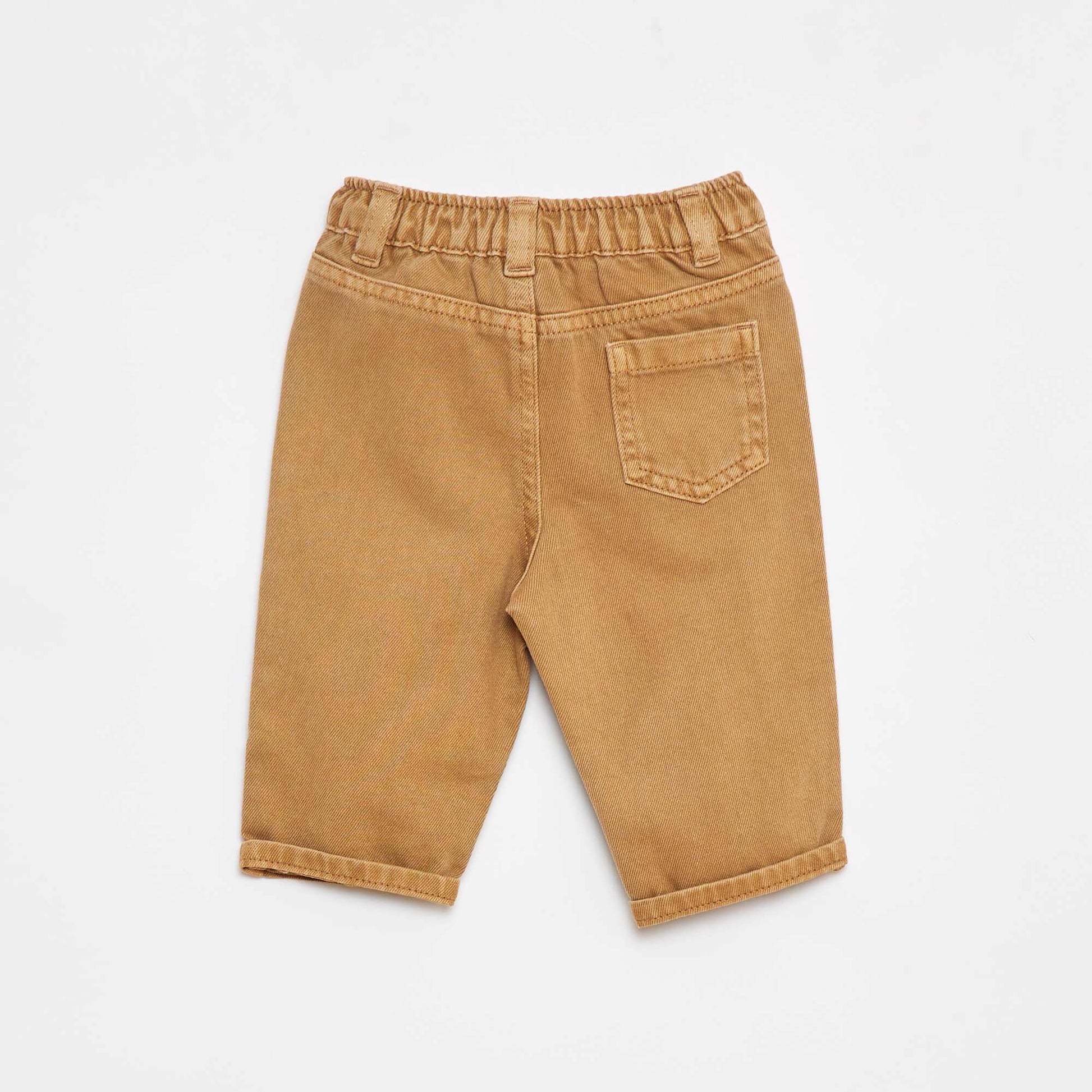 Pantalon en twill paperbag taille 3/4 BEIGE