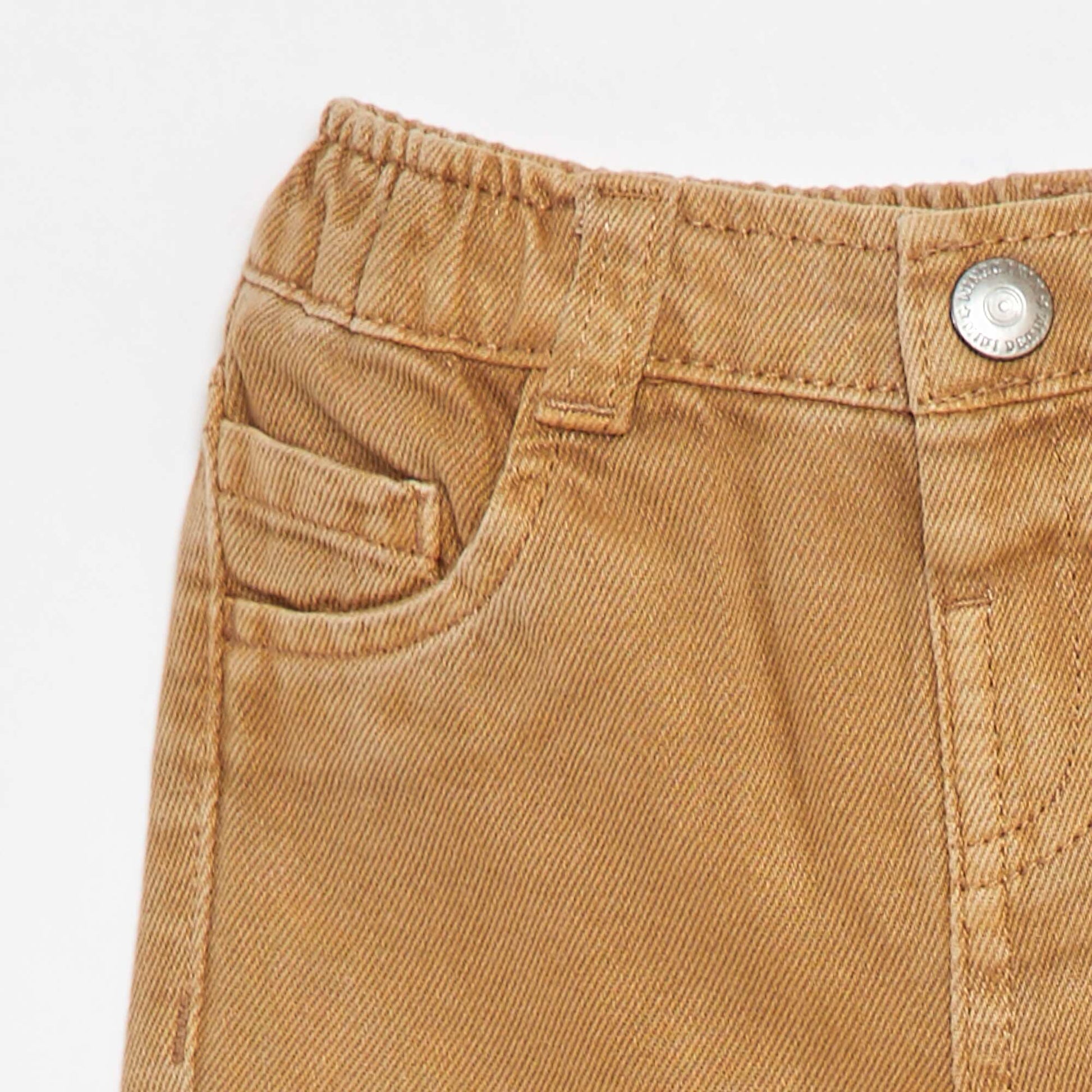 Pantalon en twill paperbag taille 3/4 BEIGE