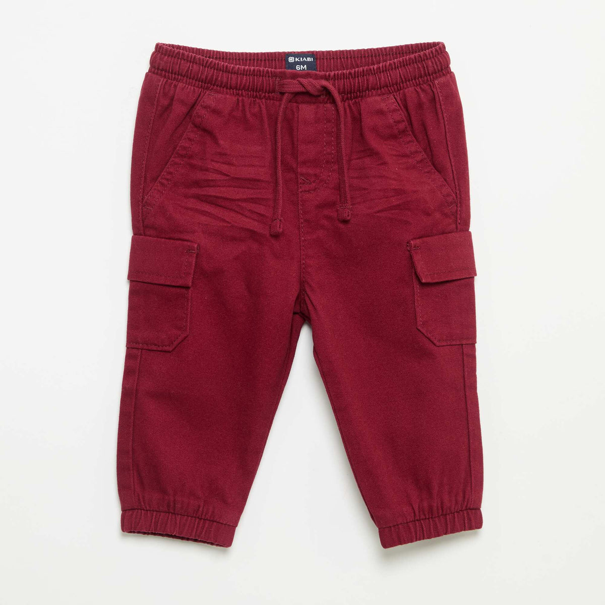Pantalon jogger en twill avec poches à rabat ROUGE