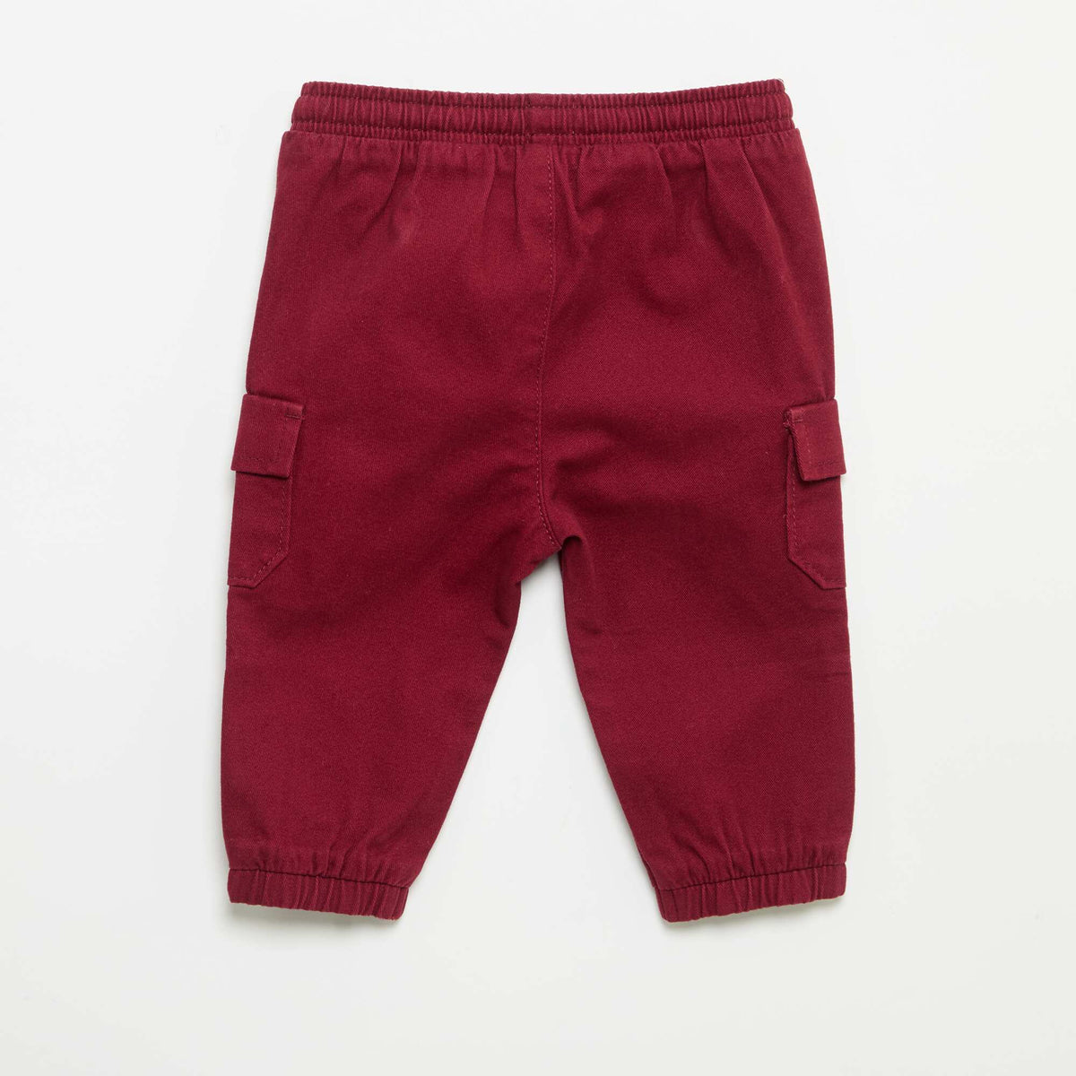 Pantalon jogger en twill avec poches à rabat ROUGE