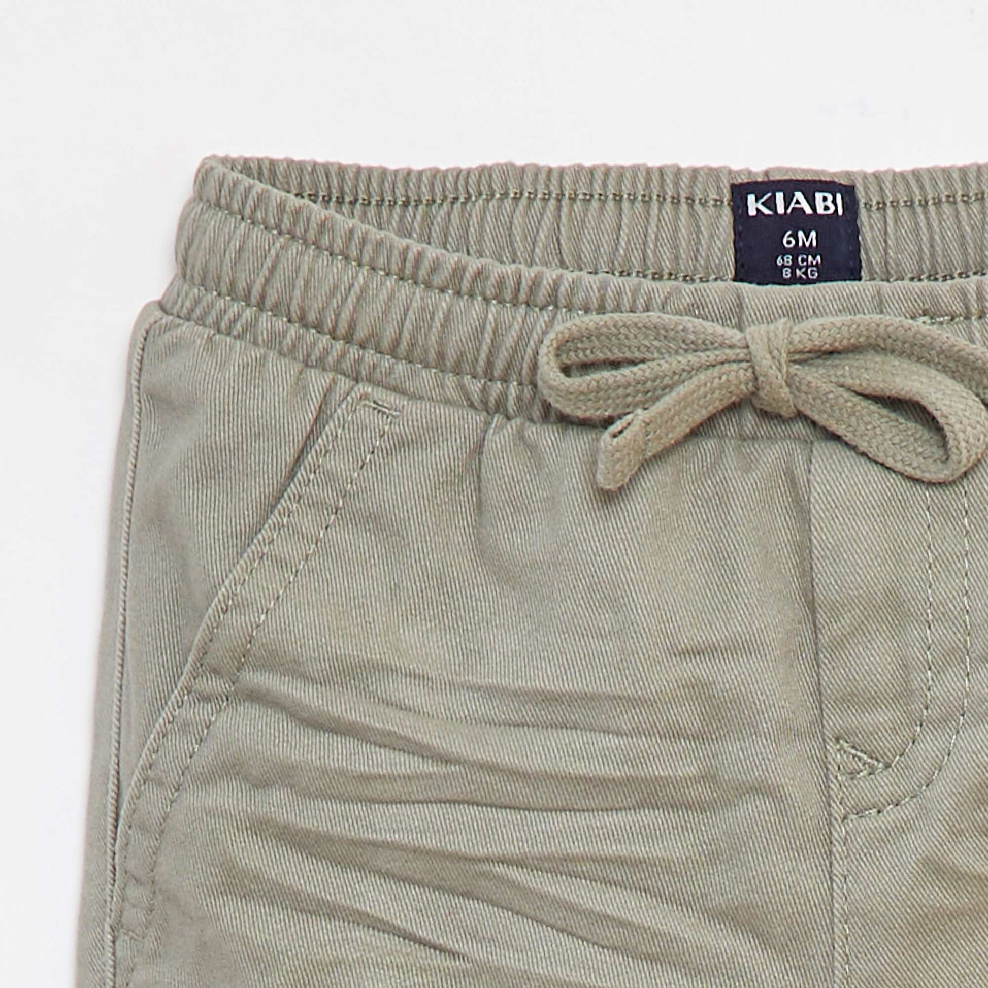 Pantalon jogger en twill avec poches à rabat VERT