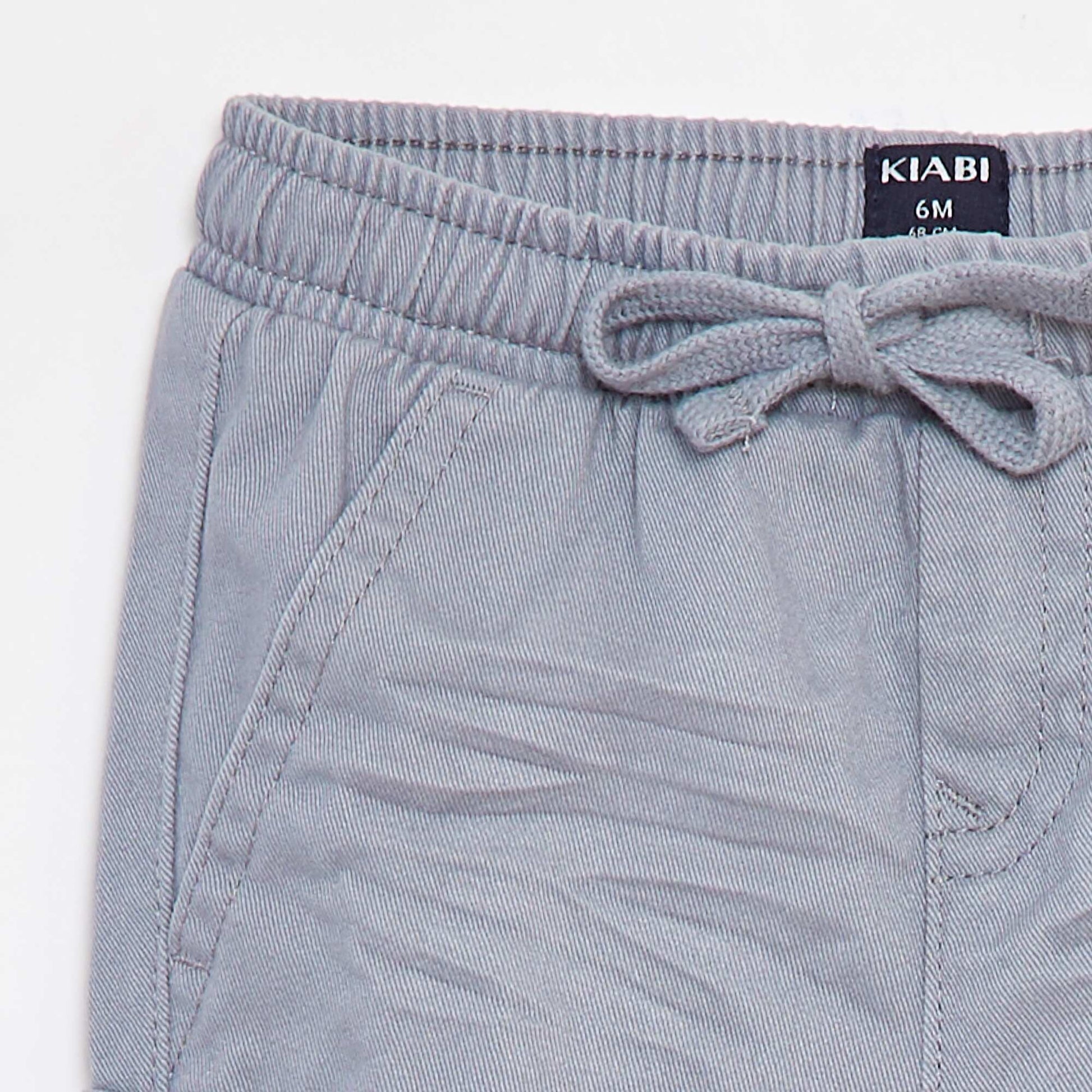 Pantalon jogger en twill avec poches à rabat BLEU