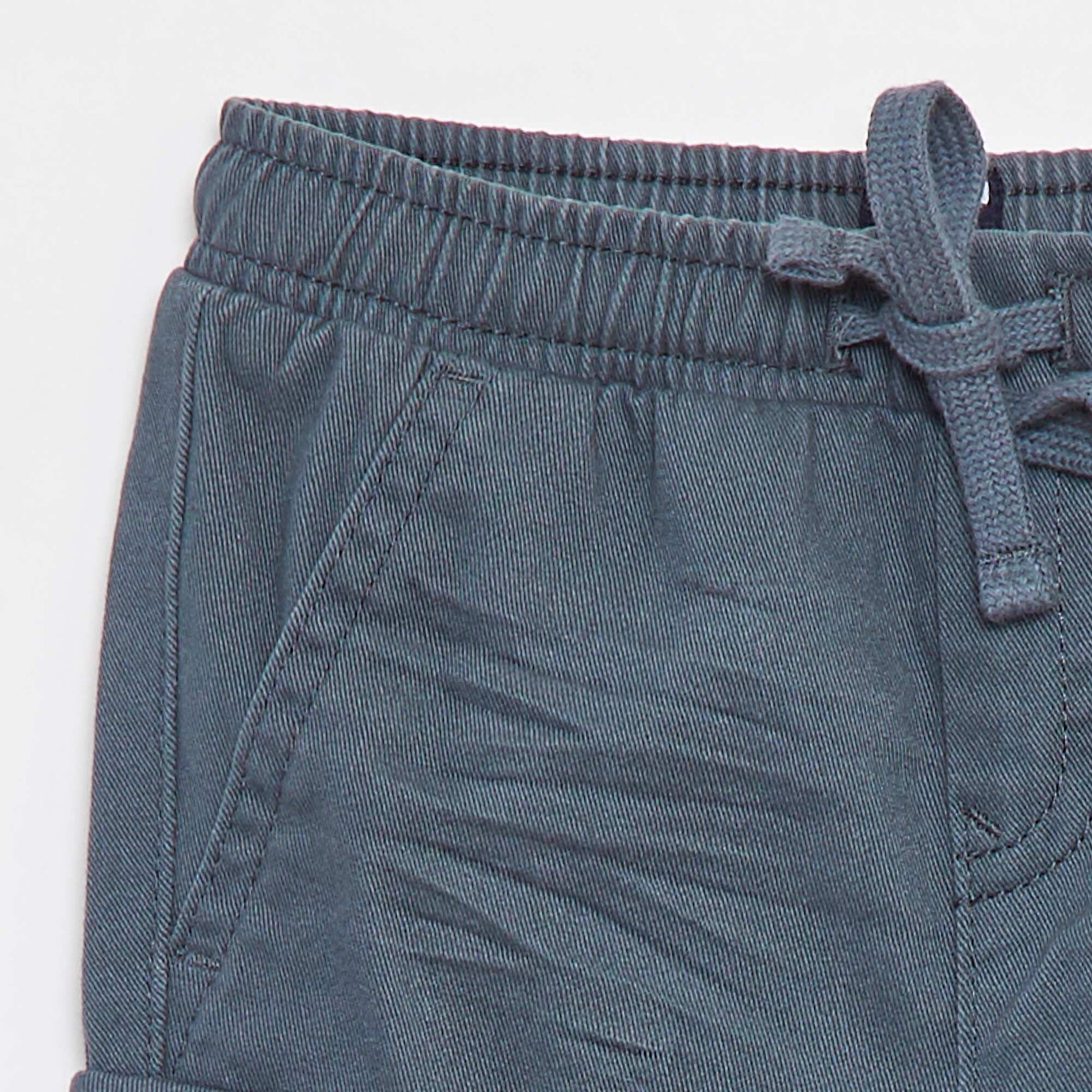 Pantalon jogger en twill avec poches à rabat BLEU