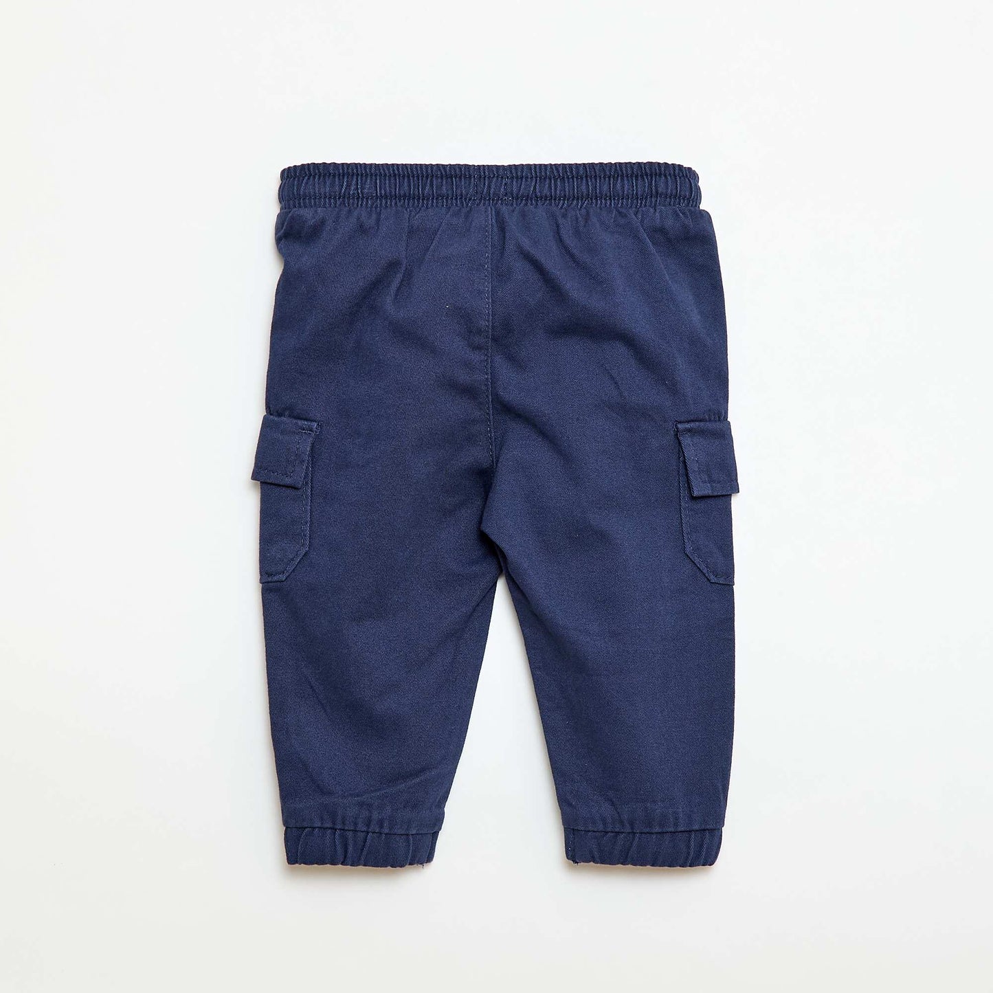 Pantalon jogger en twill avec poches à rabat BLEU