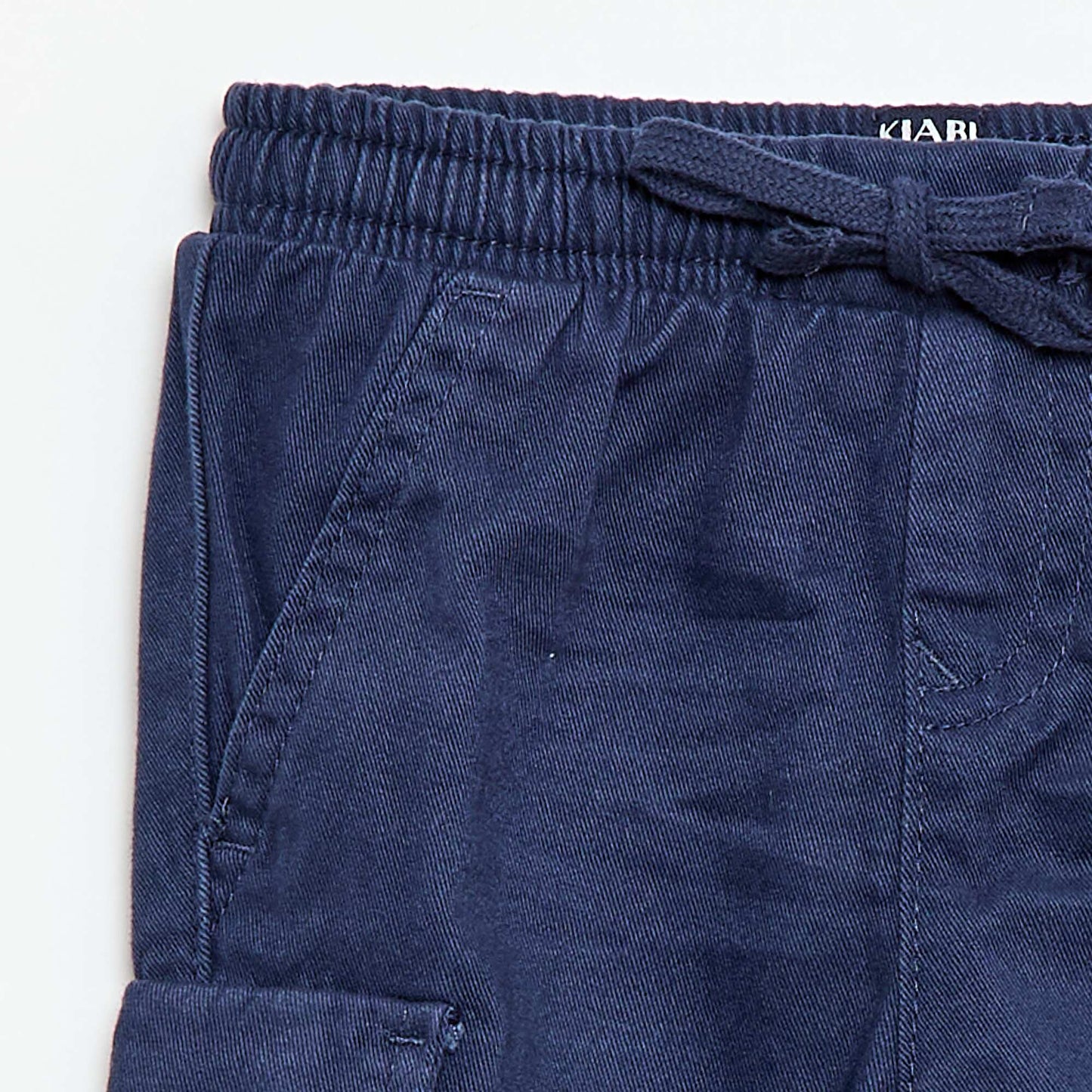 Pantalon jogger en twill avec poches à rabat BLEU
