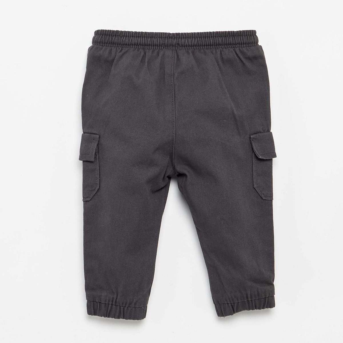 Pantalon jogger en twill avec poches à rabat NOIR