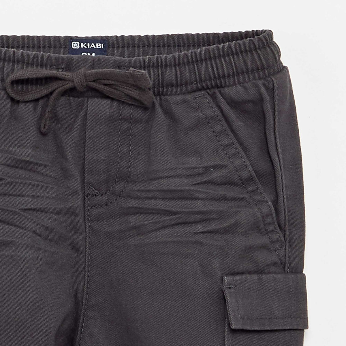 Pantalon jogger en twill avec poches à rabat NOIR